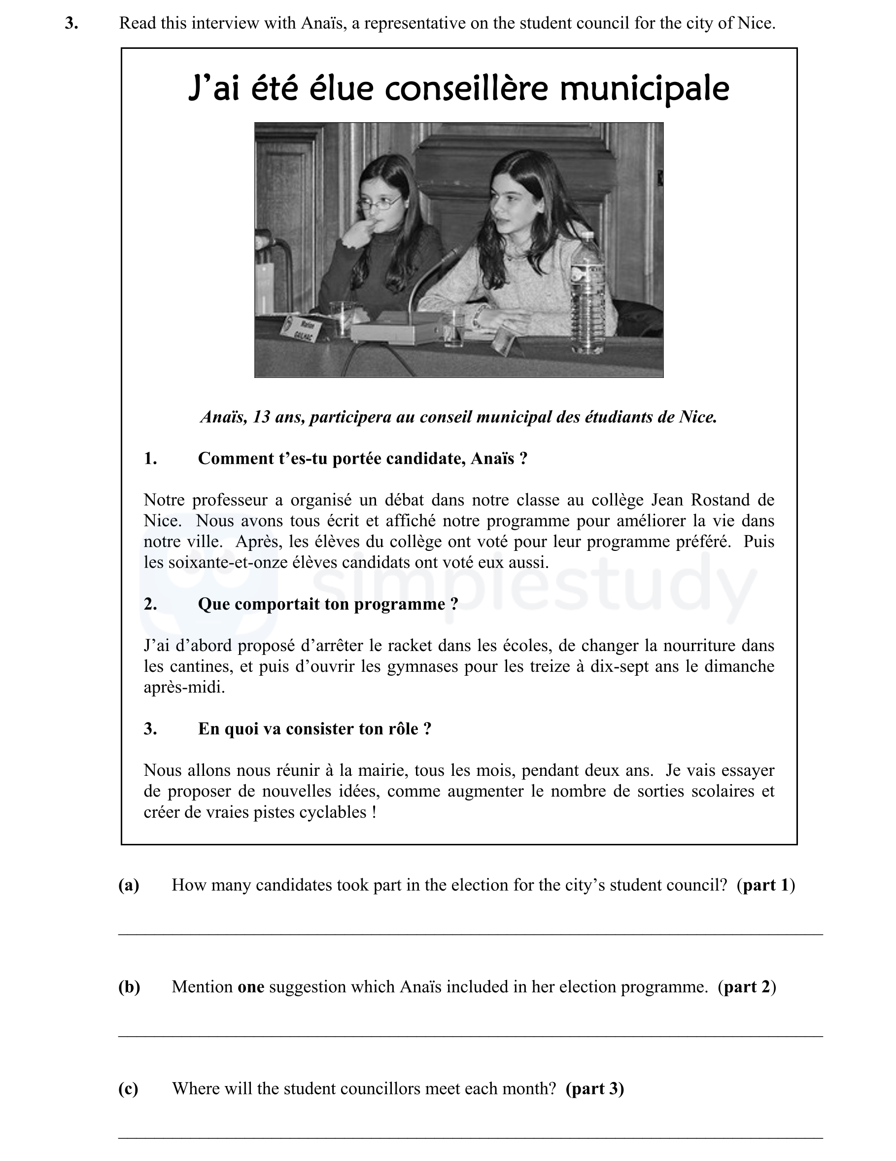 Read-this-interview-with-Anaïs,-a-representative-on-the-student-council-for-the-city-of-Nice-Junior Cycle French-Question 3-2010.png