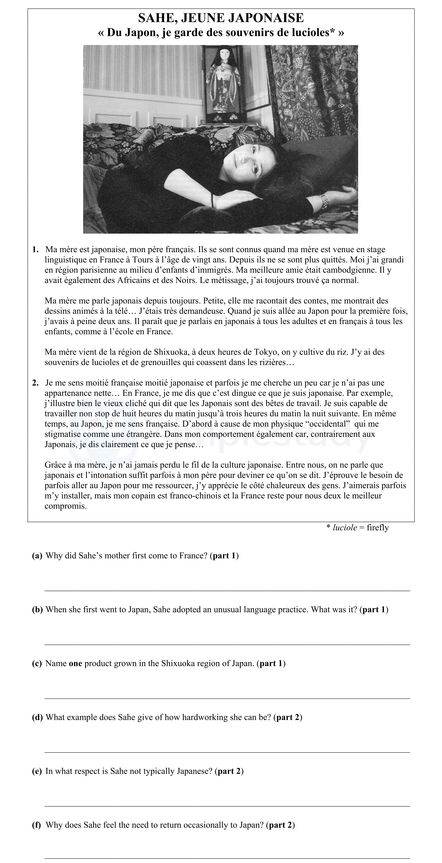 1.-Ma-mère-est-japonaise,-mon-père-français-Junior Cycle French-Question 8-2005.png