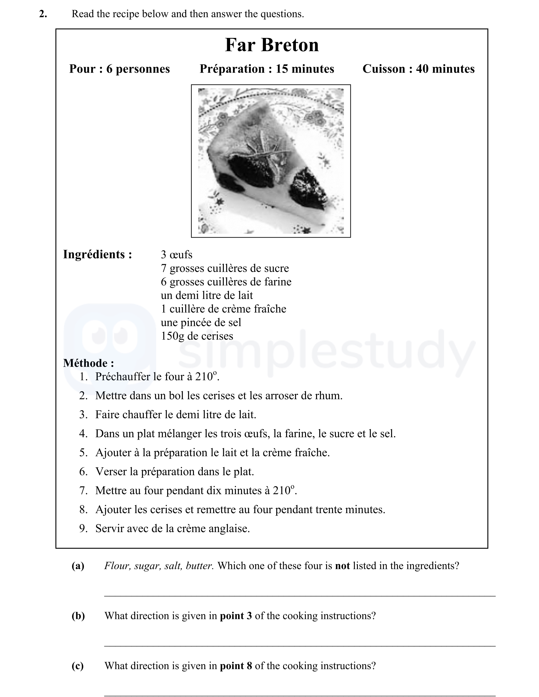 Read-the-recipe-below-and-then-answer-the-questions-Junior Cycle French-Question 2-2010.png