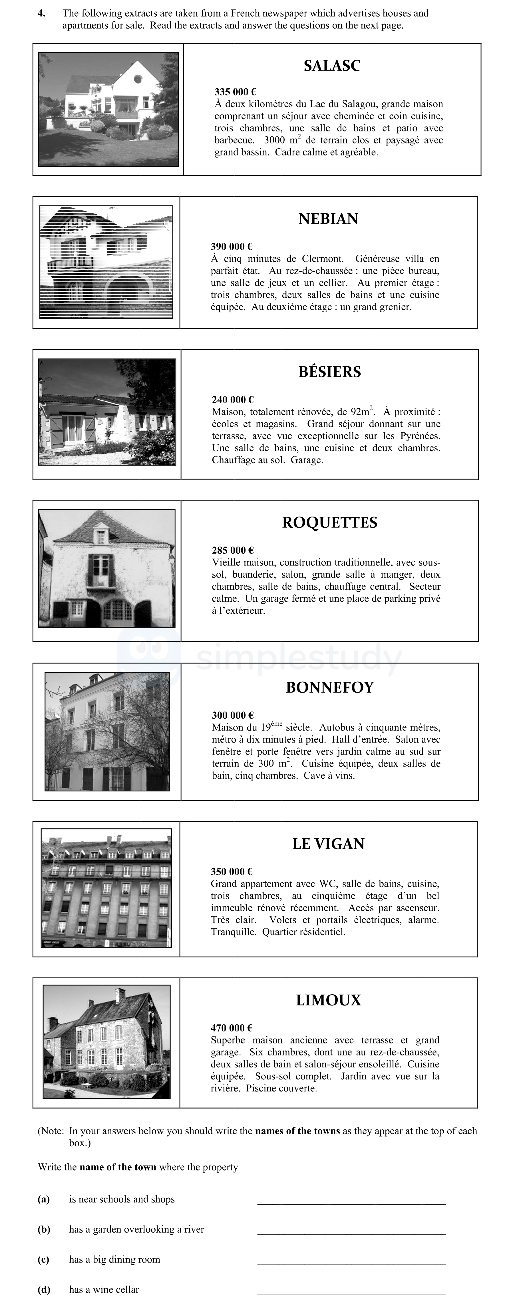 The-following-extracts-are-taken-from-a-French-newspaper-which-advertises-houses-and-apartments-for-sale-Junior Cycle French-Question 4-2011.png