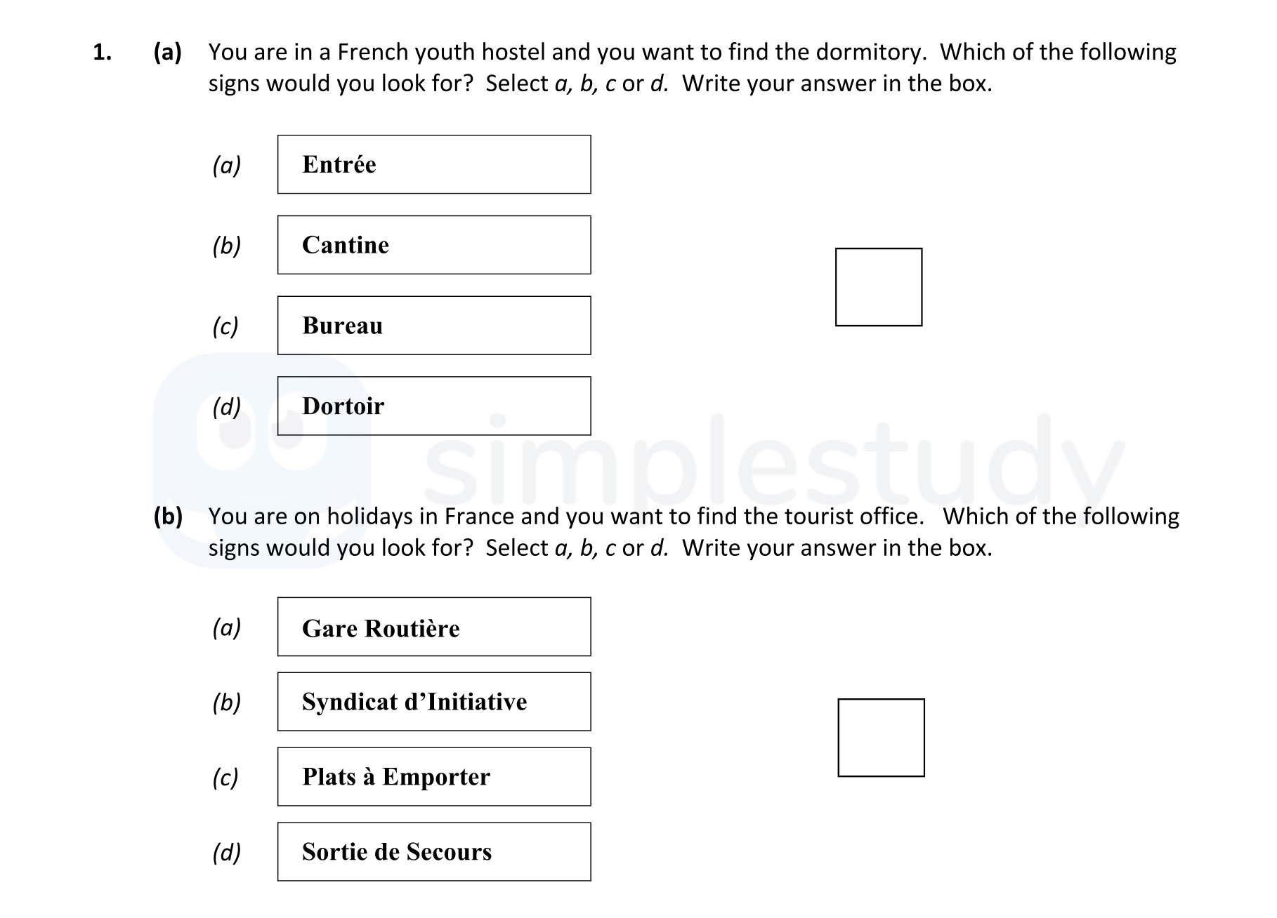 You-are-in-a-French-youth-hostel-and-you-want-to-find-the-dormitory-Junior Cycle French-Question 1-2017.png