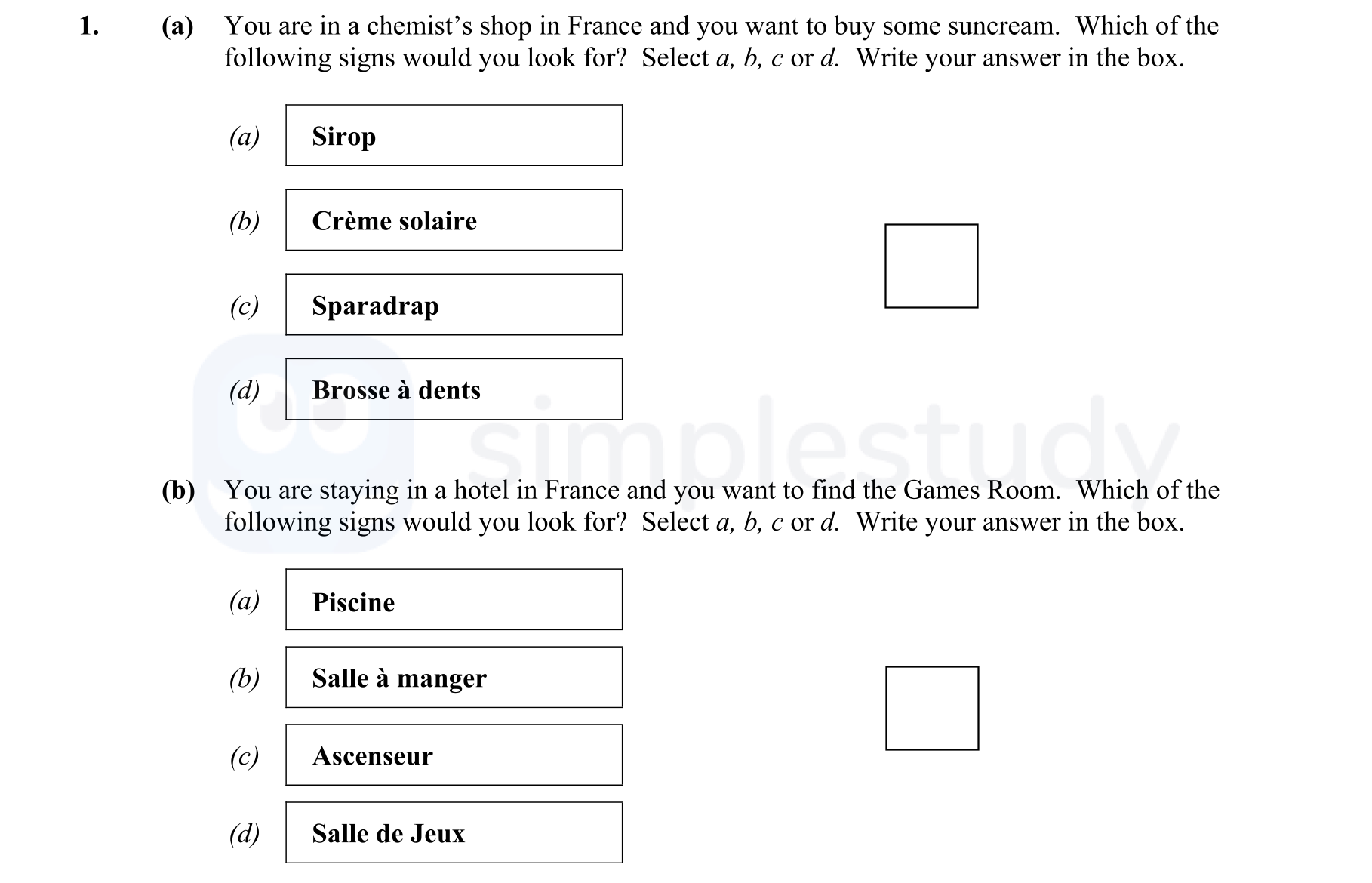 You-are-in-a-chemist's-shop-in-France-and-you-want-to-buy-some-suncream-Junior Cycle French-Question 1-2013.png