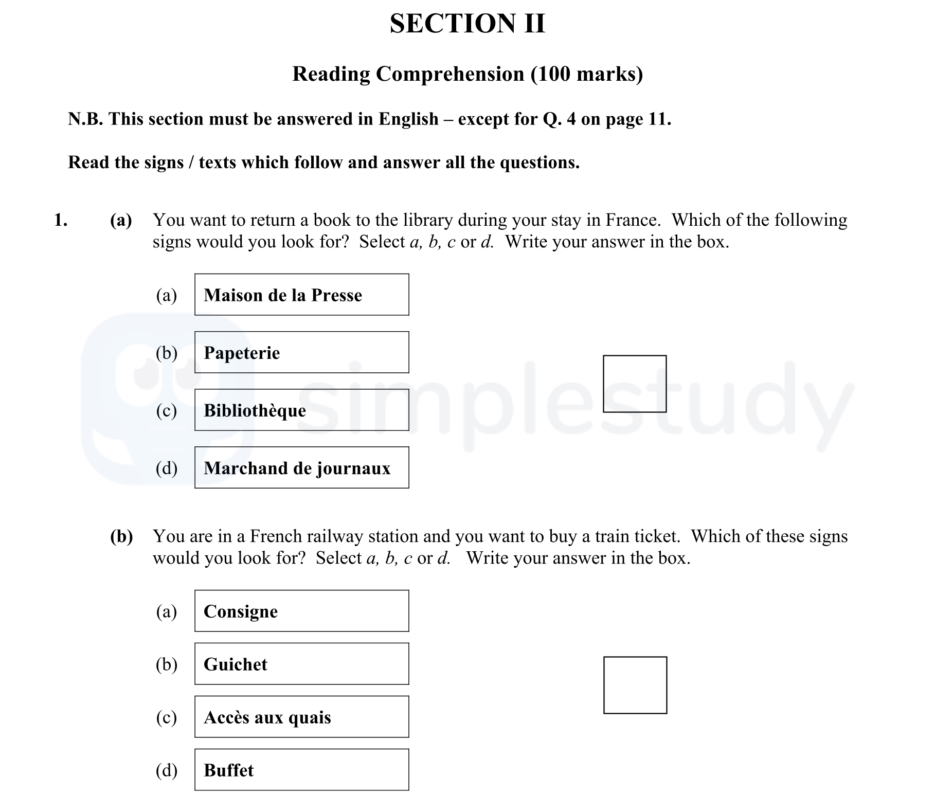 You-want-to-return-a-book-to-the-library-during-your-stay-in-France-Junior Cycle French-Question 1-2009.png