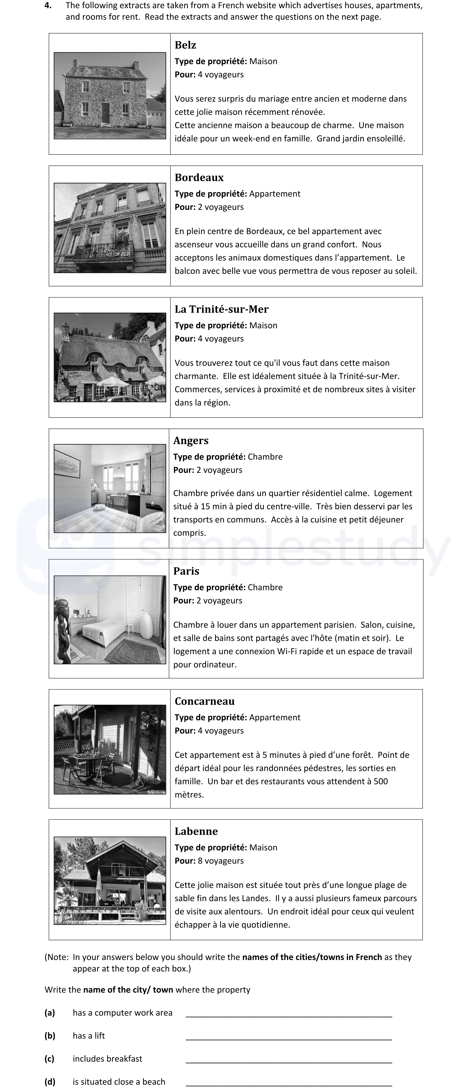 The-following-extracts-are-taken-from-a-French-website-which-advertises-houses,-apartments,-and-rooms-for-rent-Junior Cycle French-Question 4-2018.png