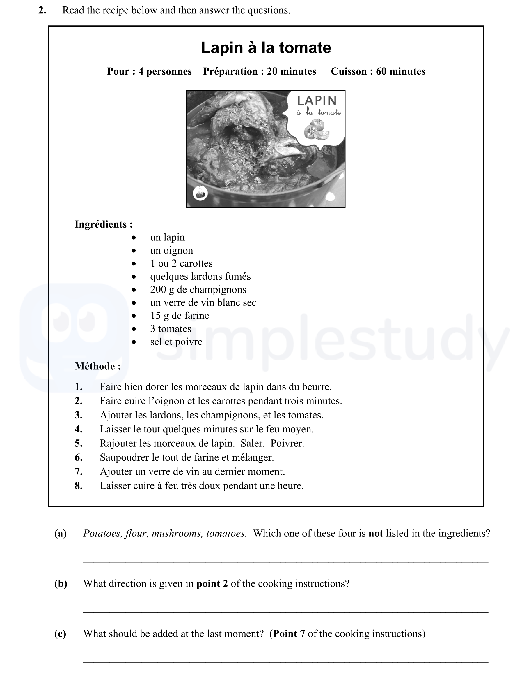 Read-the-recipe-below-and-then-answer-the-questions-Junior Cycle French-Question 2-2015.png