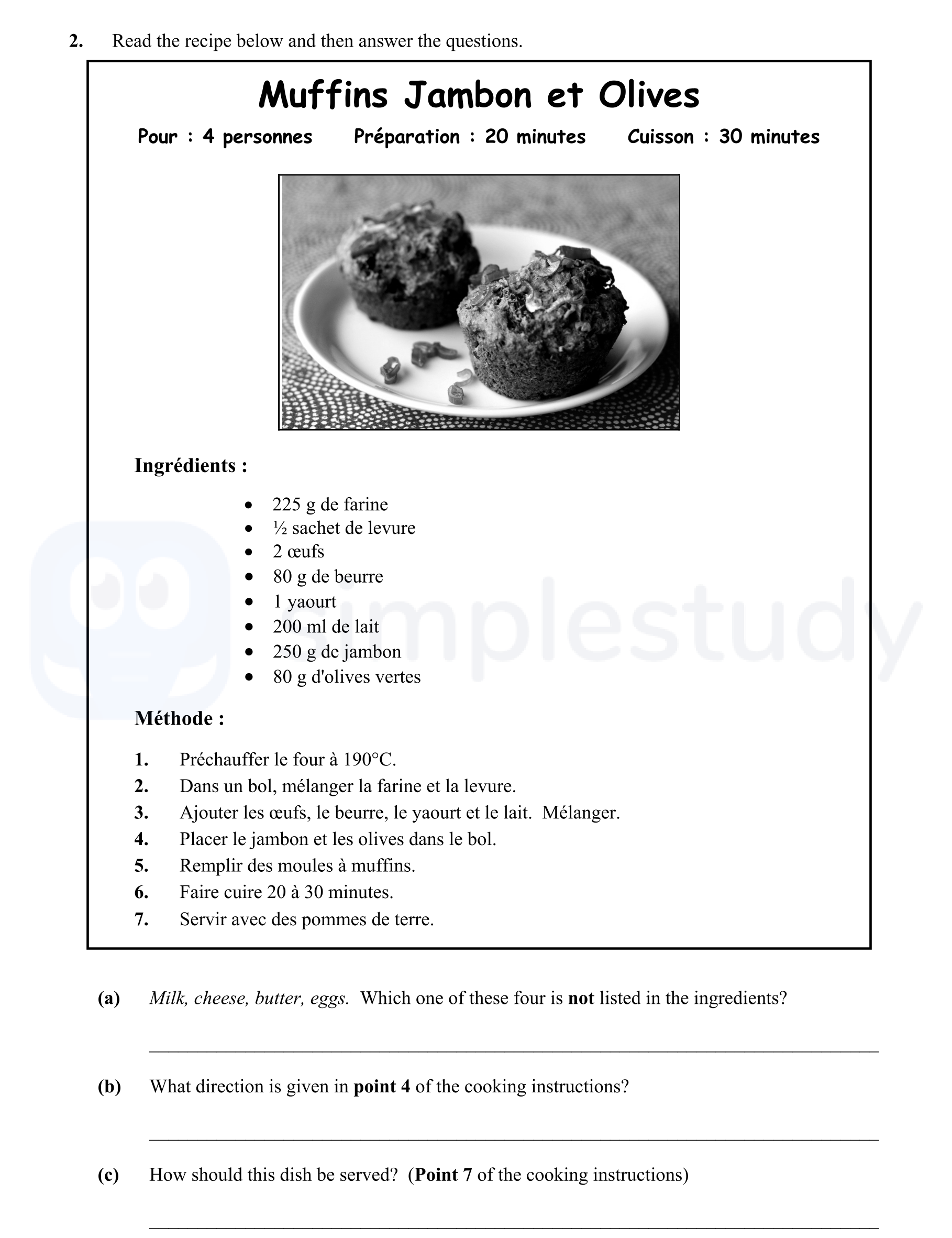 Read-the-recipe-below-and-then-answer-the-questions-Junior Cycle French-Question 2-2013.png