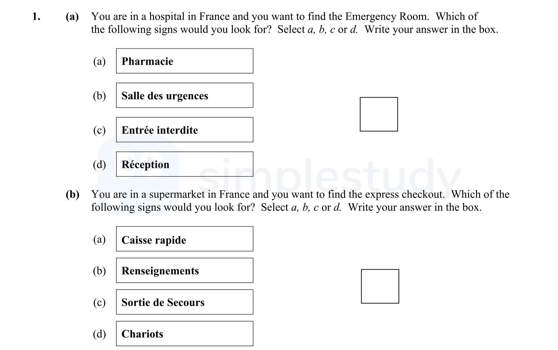 You-are-in-a-hospital-in-France-and-you-want-to-find-the-Emergency-Room-Junior Cycle French-Question 1-2012.png