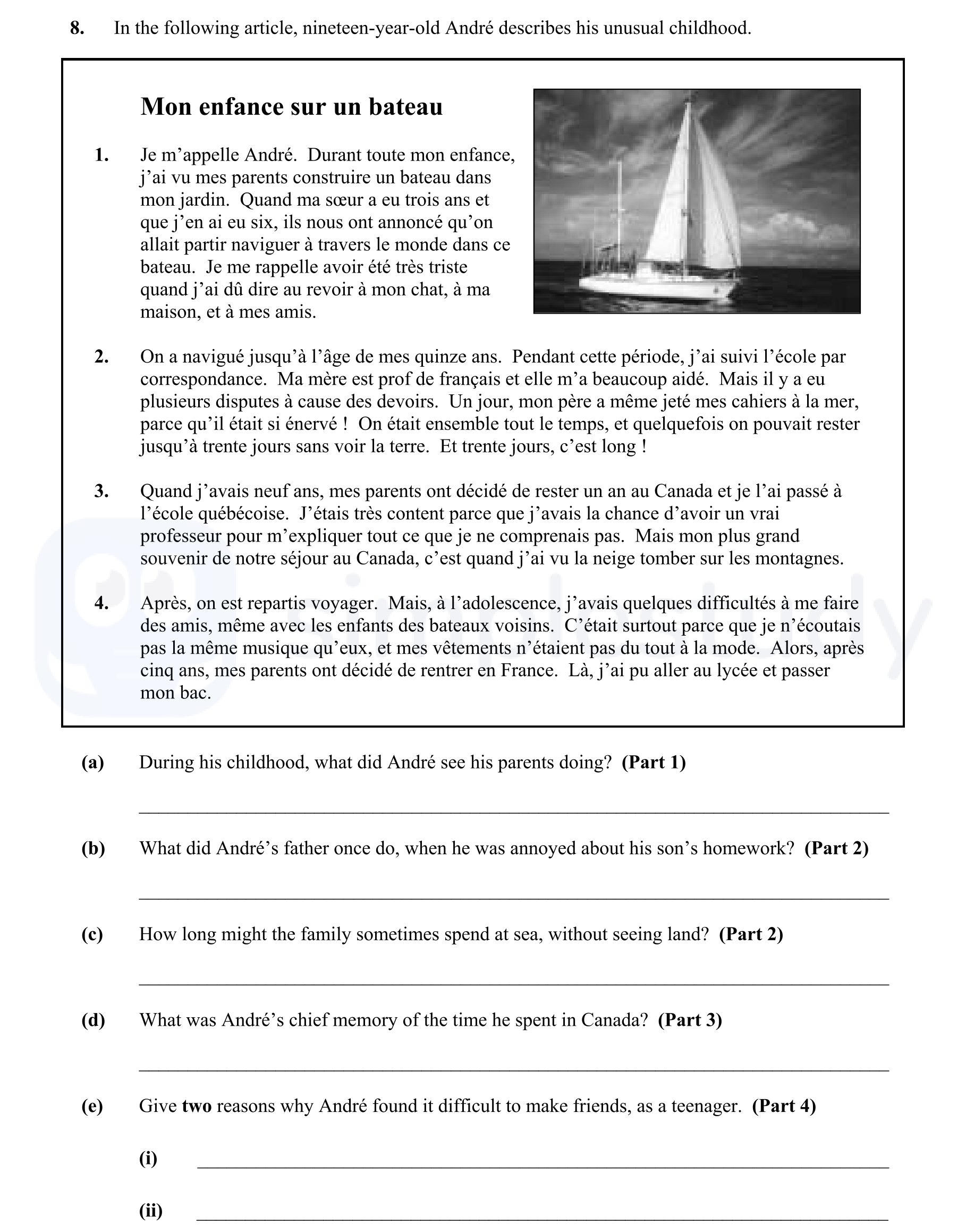 In-the-following-article,-nineteen-year-old-André-describes-his-unusual-childhood-Junior Cycle French-Question 8-2012.png