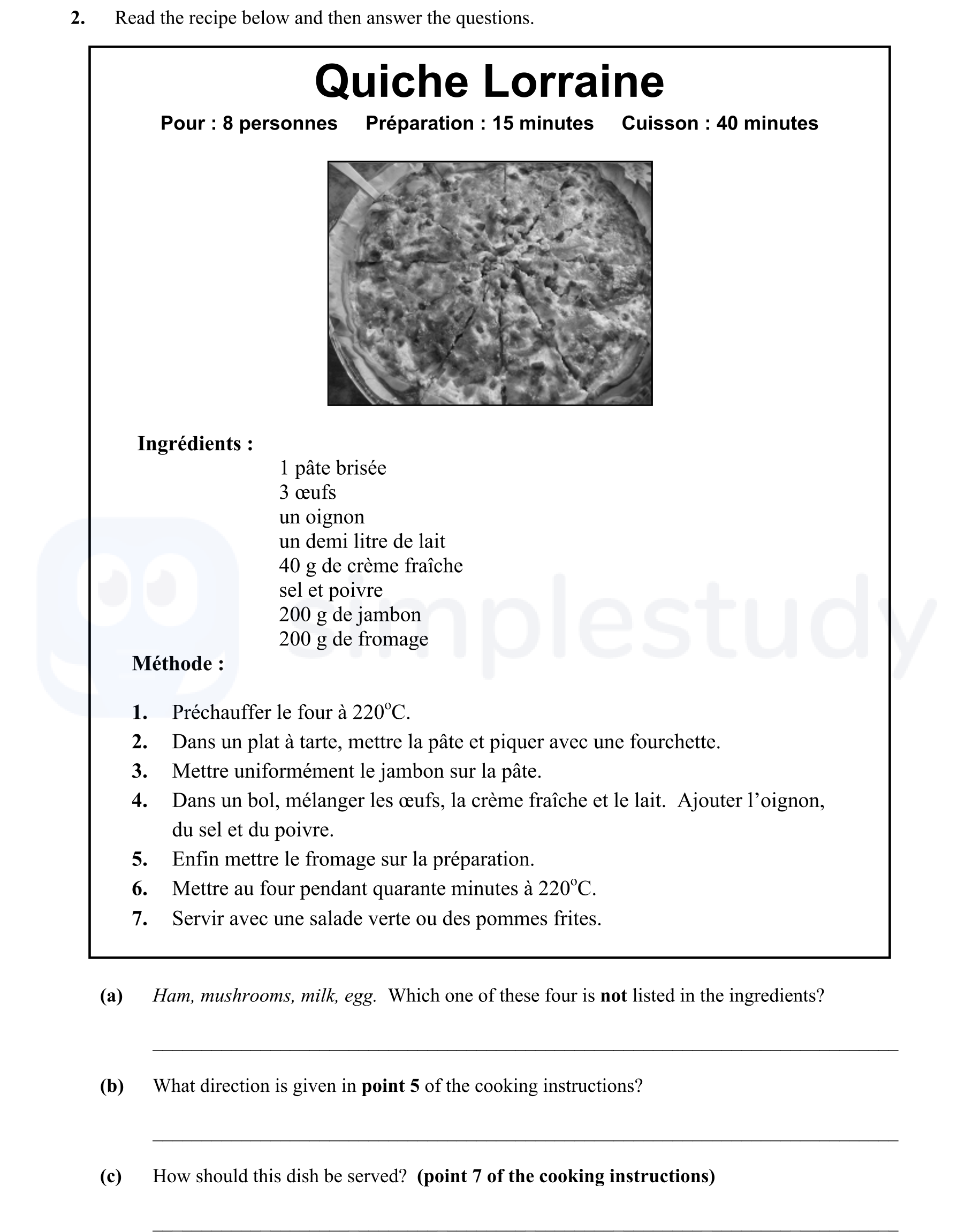 Read-the-recipe-below-and-then-answer-the-questions-Junior Cycle French-Question 2-2011.png