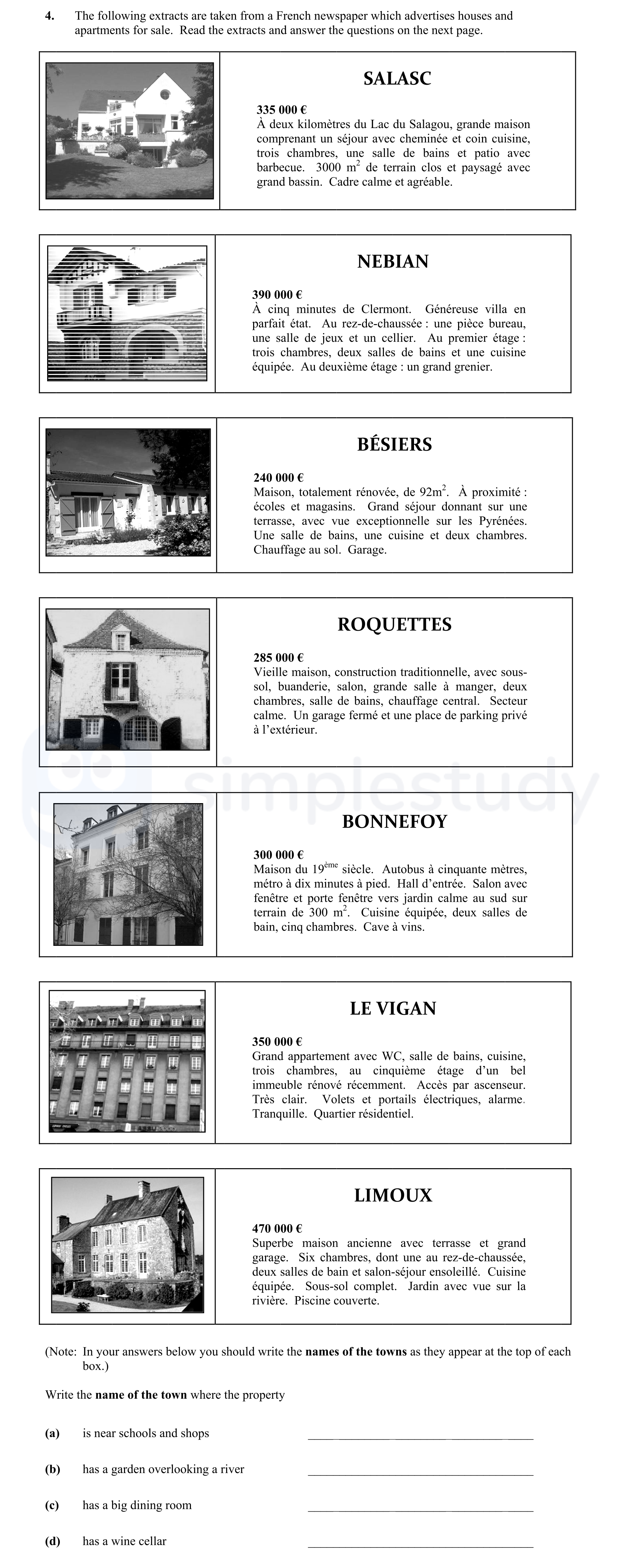 The-following-extracts-are-taken-from-a-French-newspaper-which-advertises-houses-and-apartments-for-sale-Junior Cycle French-Question 4-2011.png