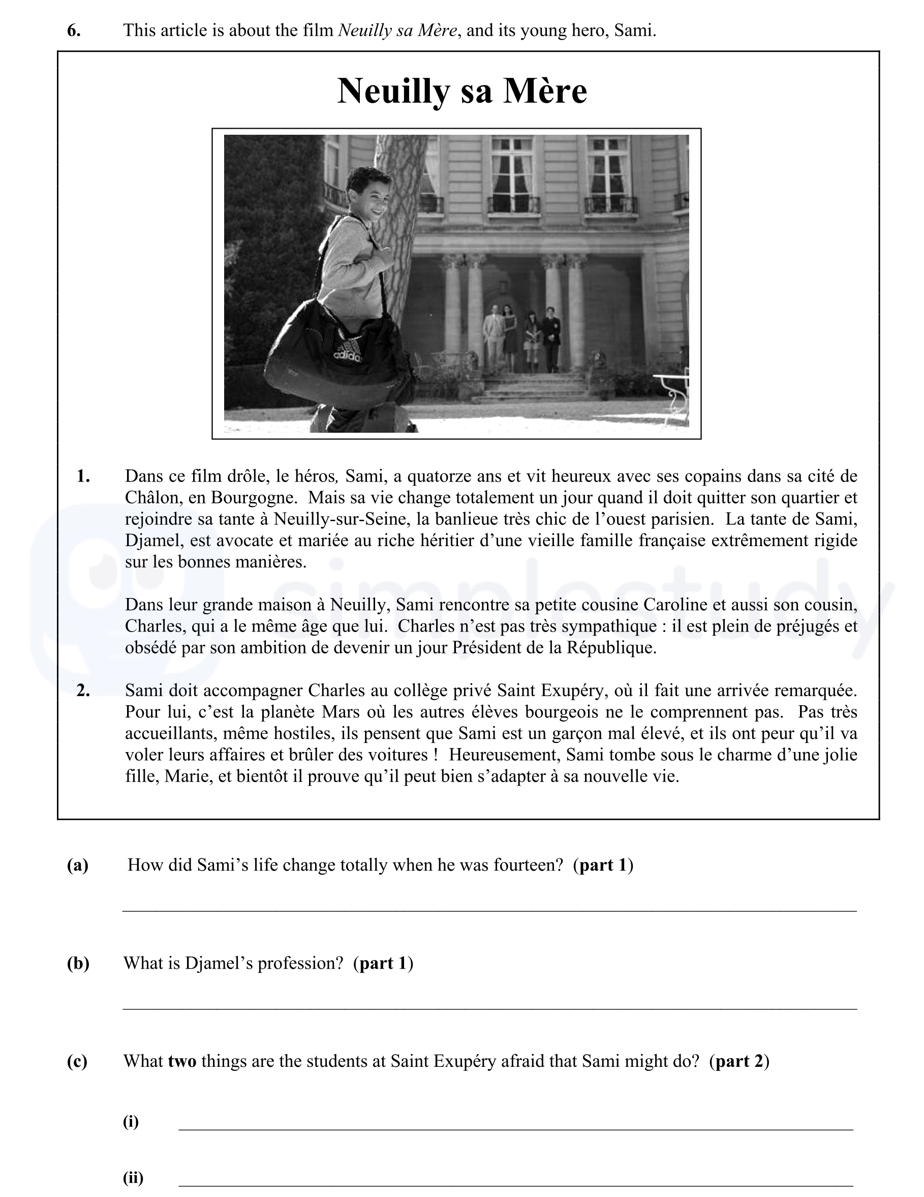 Dans-ce-film-drôle,-le-héros,-Sami,-a-quatorze-ans-et-vit-heureux-avec-ses-copains-dans-sa-cité-de-Chalon,-en-Bourgogne-Junior Cycle French-Question 1-2010.png