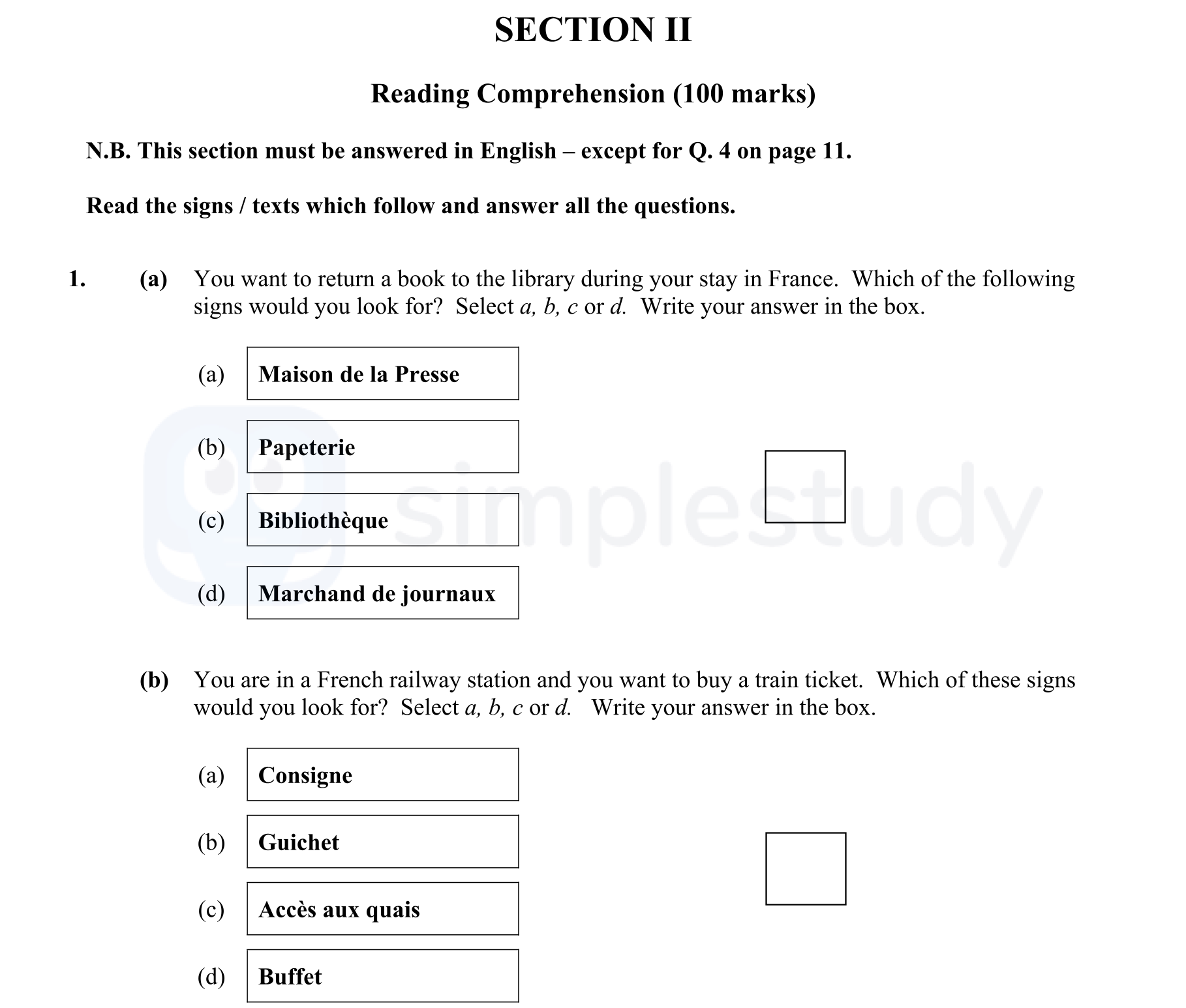 You-want-to-return-a-book-to-the-library-during-your-stay-in-France-Junior Cycle French-Question 1-2009.png