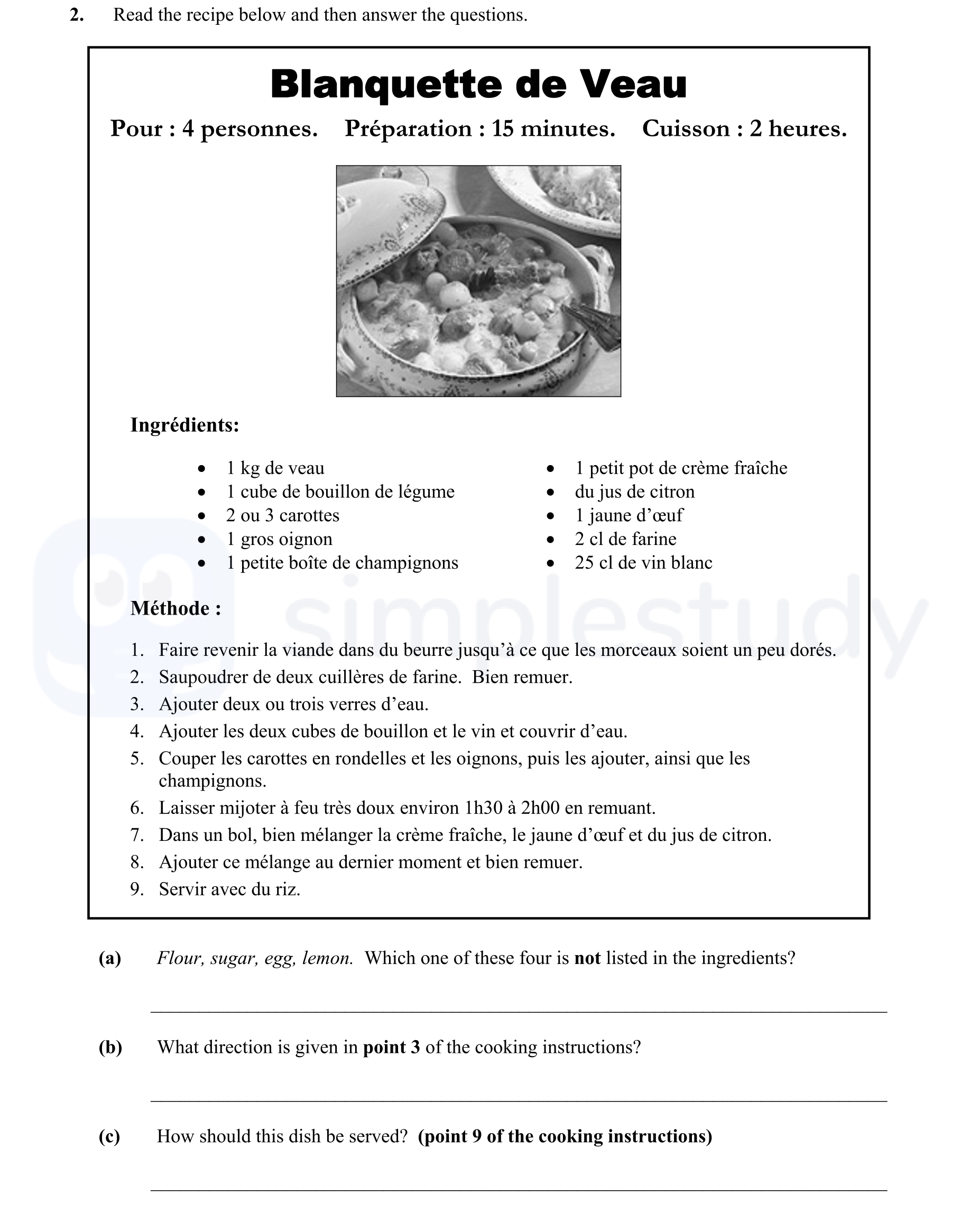 Read-the-recipe-below-and-then-answer-the-questions-Junior Cycle French-Question 2-2009.png