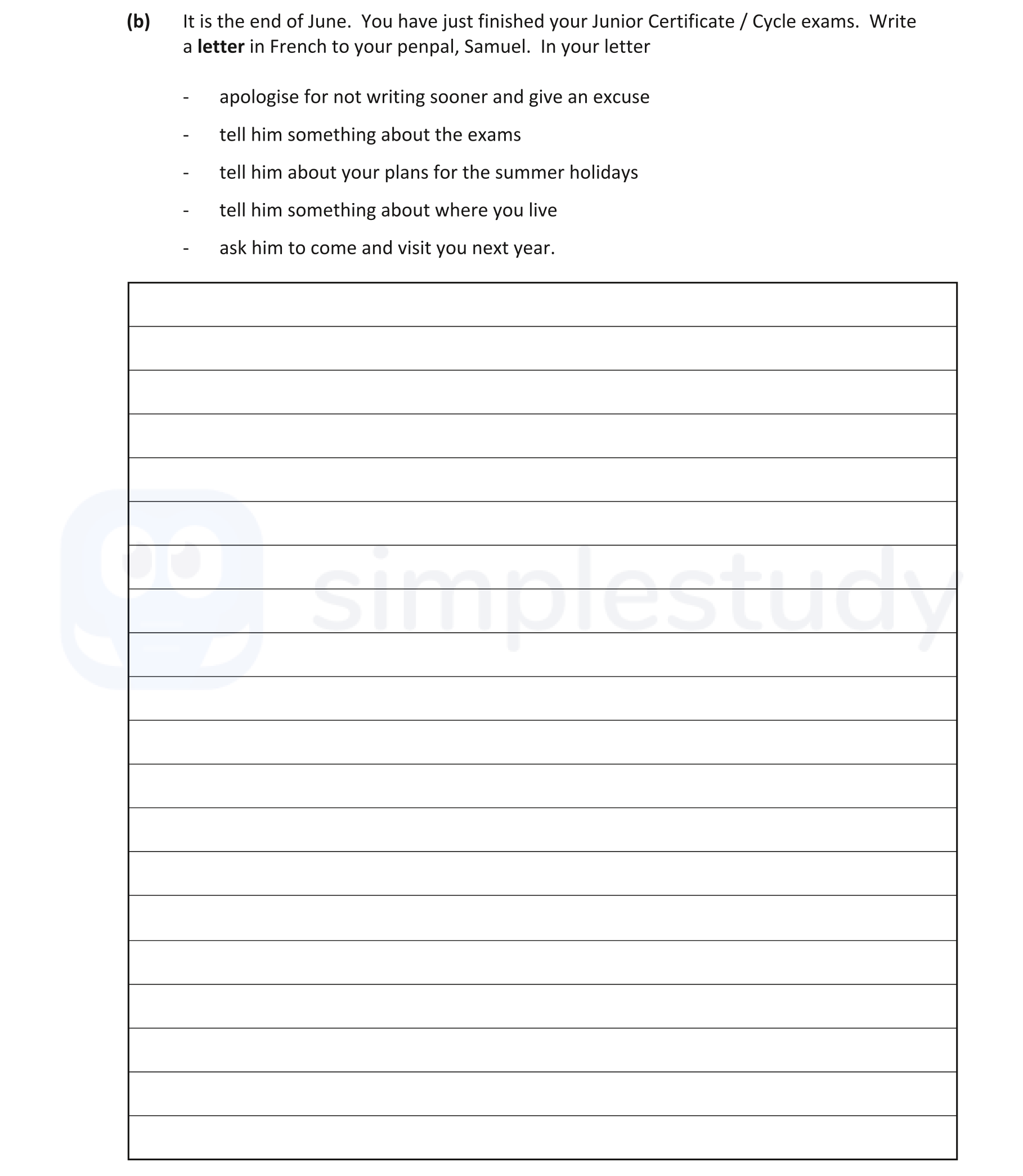 It-is-the-end-of-June-Junior Cycle French-Question (b)-2019.png