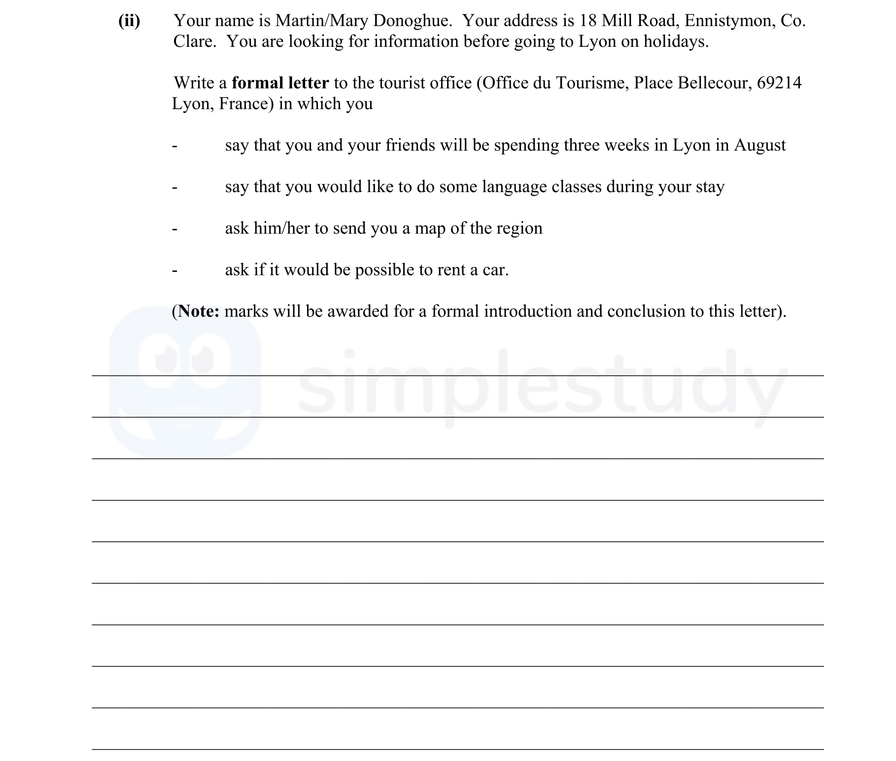 Your-name-is-Martin/Mary-Donoghue-Junior Cycle French-Question ii-2015.png