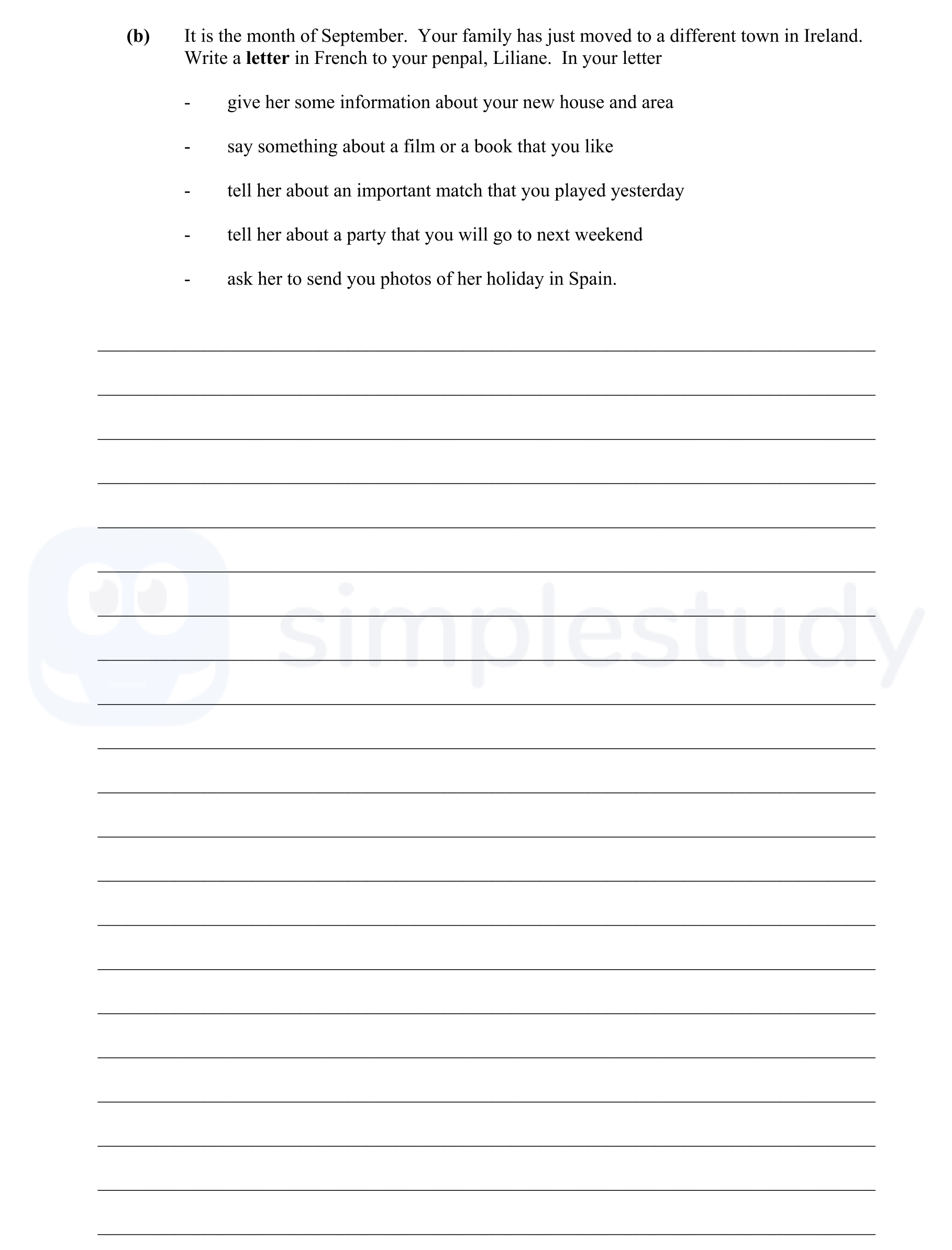 It-is-the-month-of-September-Junior Cycle French-Question b-2013.png