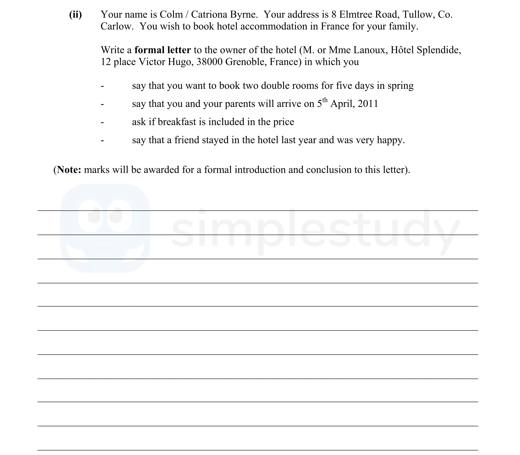 Your-name-is-Colm-/-Catriona-Byrne-Junior Cycle French-Question ii-2010.png