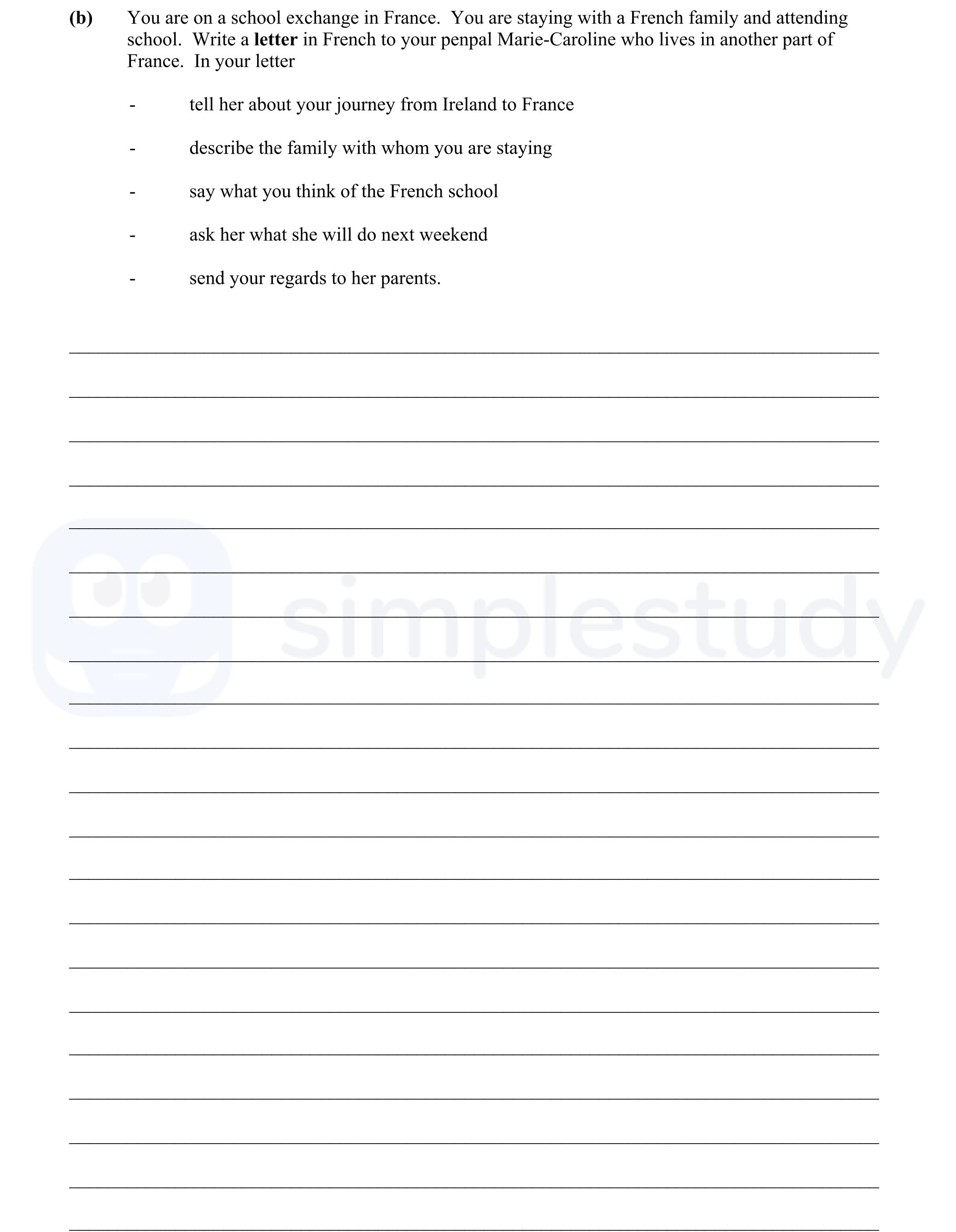You-are-on-a-school-exchange-in-France-Junior Cycle French-Question (b)-2008.png