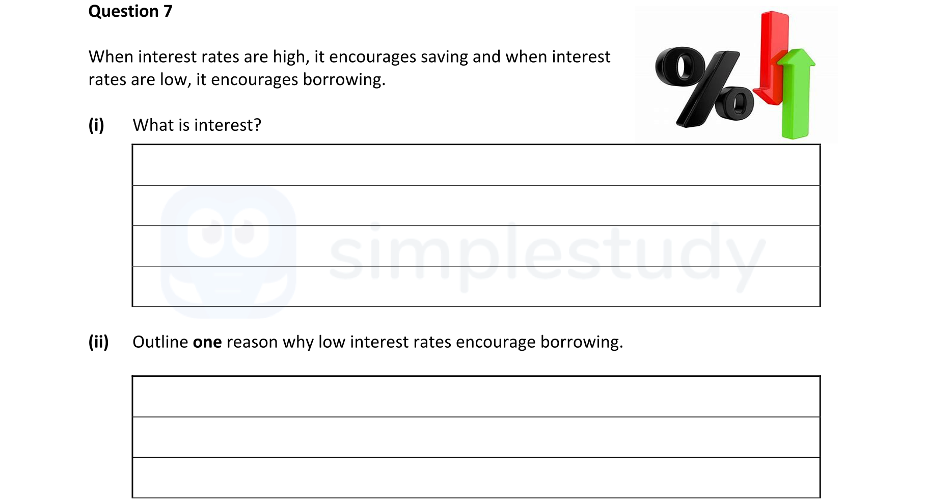 When-interest-rates-are-high,-it-encourages-saving-and-when-interest-rates-are-low,-it-encourages-borrowing-Junior Cycle Business Studies-Question 7-2022.png