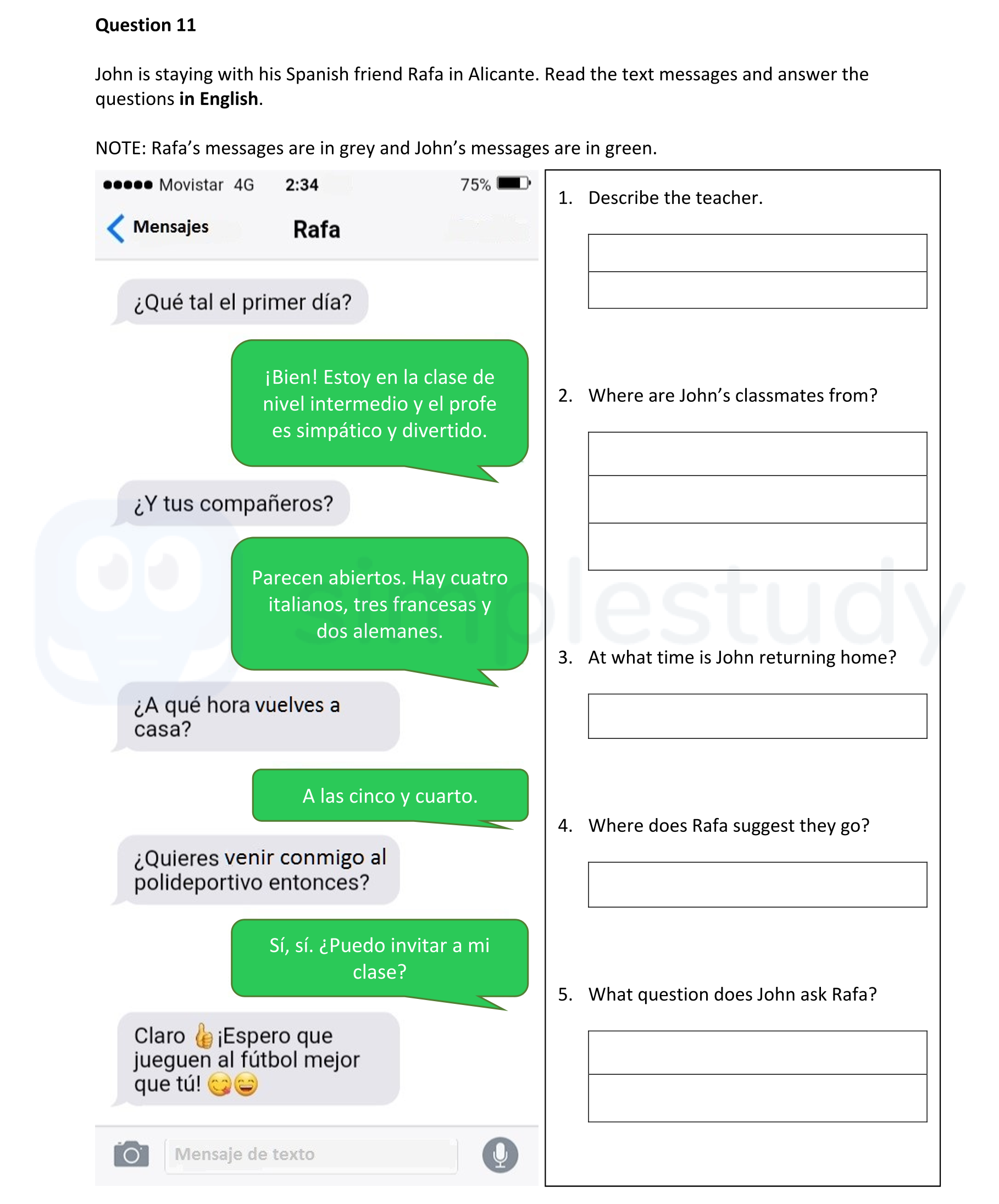 John-is-staying-with-his-Spanish-friend-Rafa-in-Alicante-Junior Cycle Spanish-Question 11-2020.png