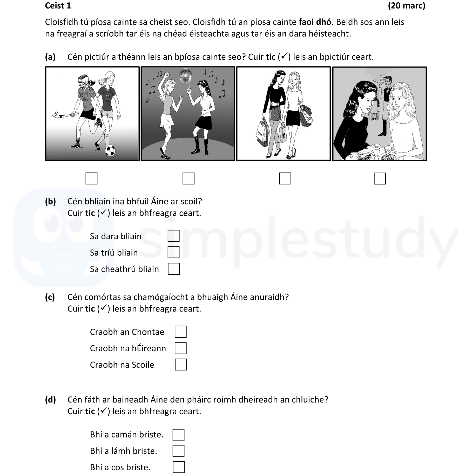 Cloisfidh-tú-píosa-cainte-sa-cheist-seo-Junior Cycle Irish-Question 1-2022.png
