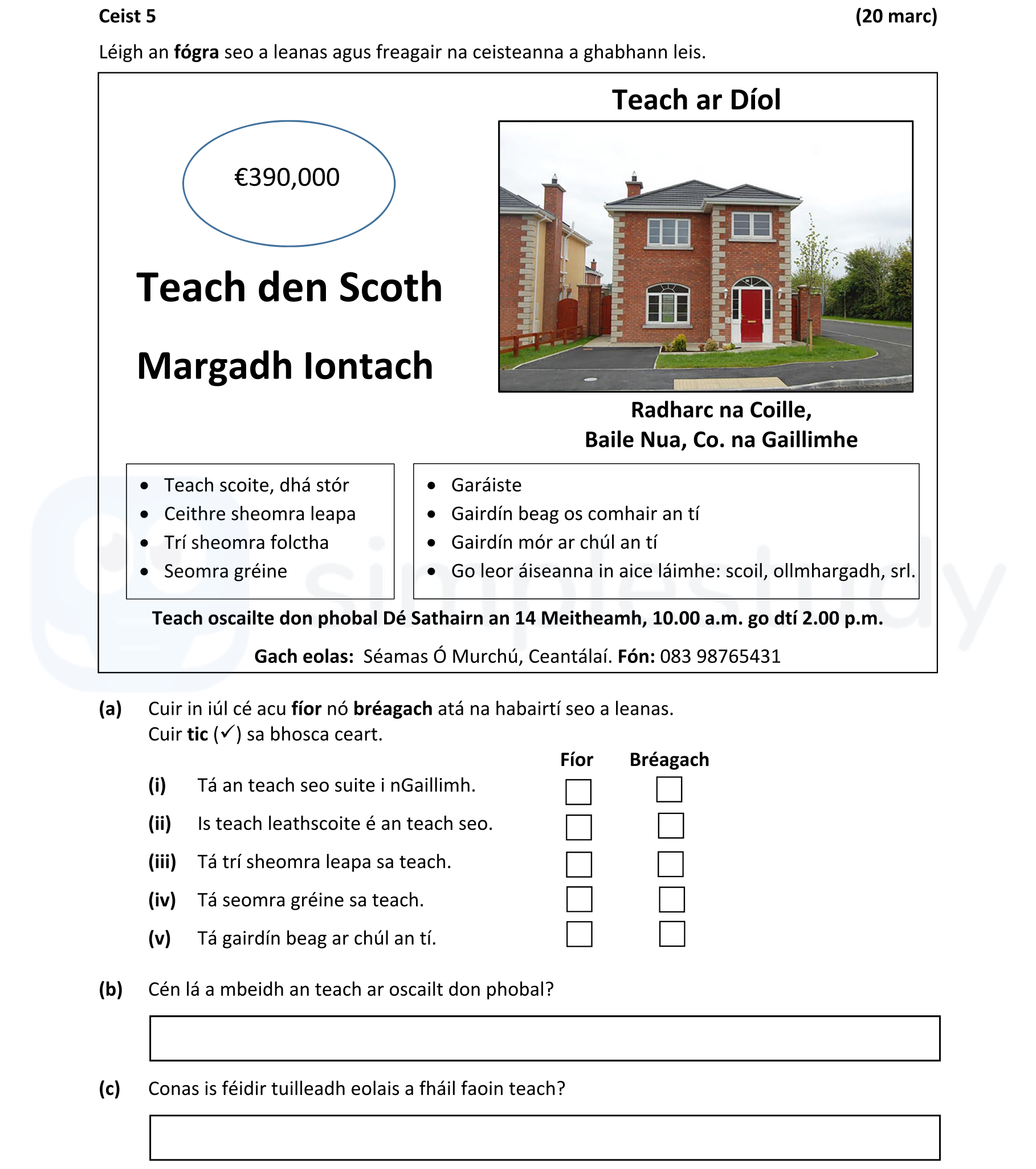 Cuir-in-iúl-do-gach-flaw-nó-bréagach-atá-na-habairt-seo-a-leanas-Junior Cycle Irish-Question Ceist 5-2020.png