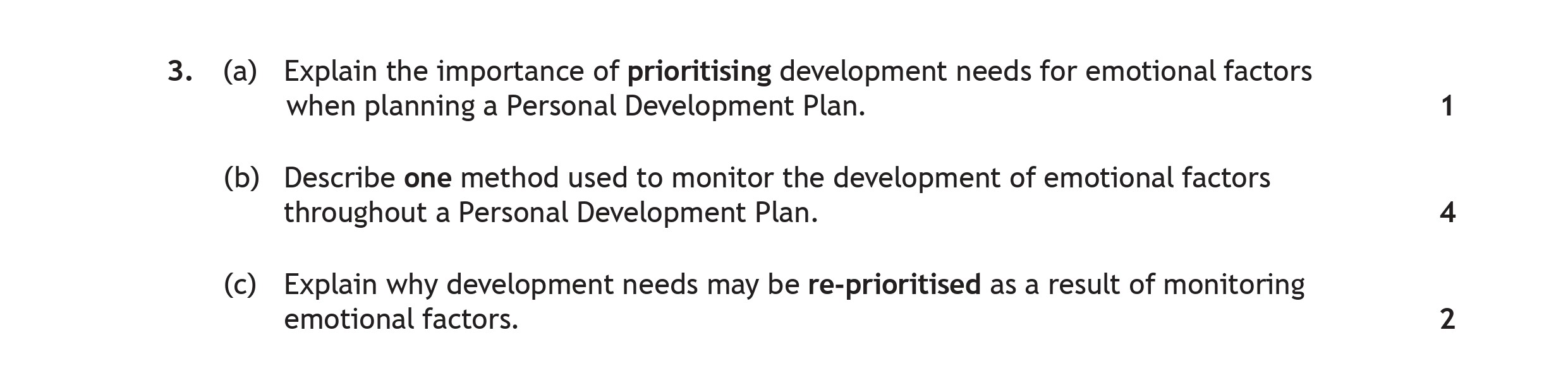3.-(a)-Explain-the-importance-of-prioritising-development-needs-for-emotional-factors-when-planning-a-Personal-Development-Plan-Scottish Highers Physical Education-Question 3-2023.png