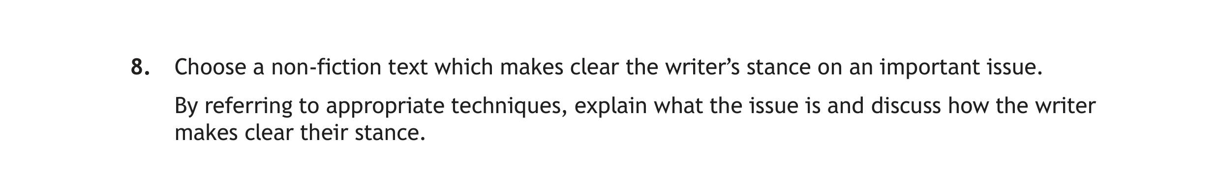 Choose-a-non-fiction-text-which-makes-clear-the-writer's-stance-on-an-important-issue-Scottish Highers English-Question 8-2022.png