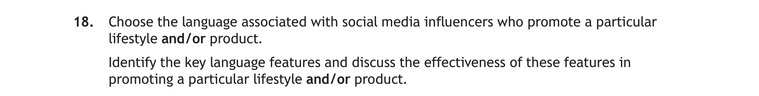Choose-the-language-associated-with-social-media-influencers-who-promote-a-particular-lifestyle-and/or-product-Scottish Highers English-Question 18-2023.png