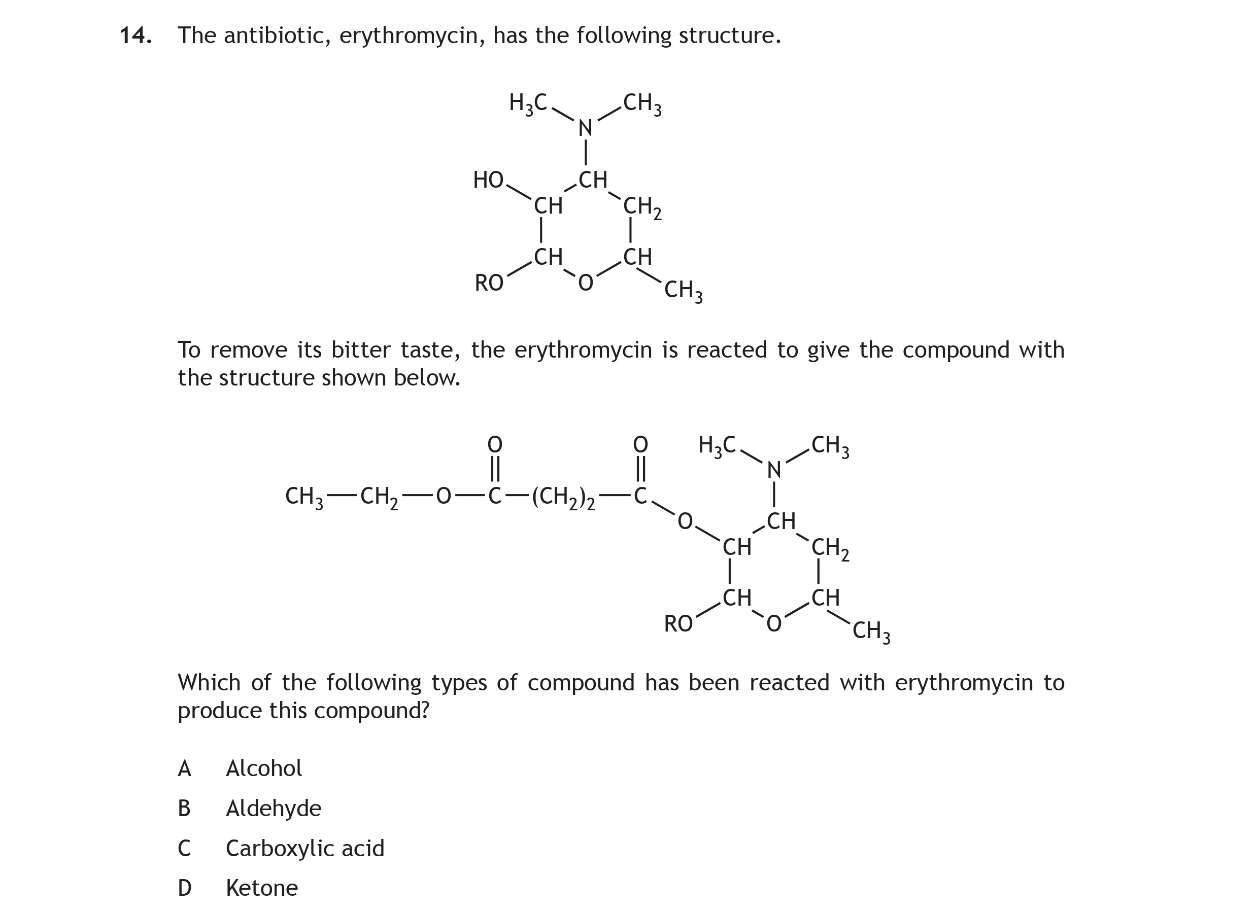 The-antibiotic,-erythromycin,-has-the-following-structure-Scottish Highers Chemistry-Question 14-2015.png