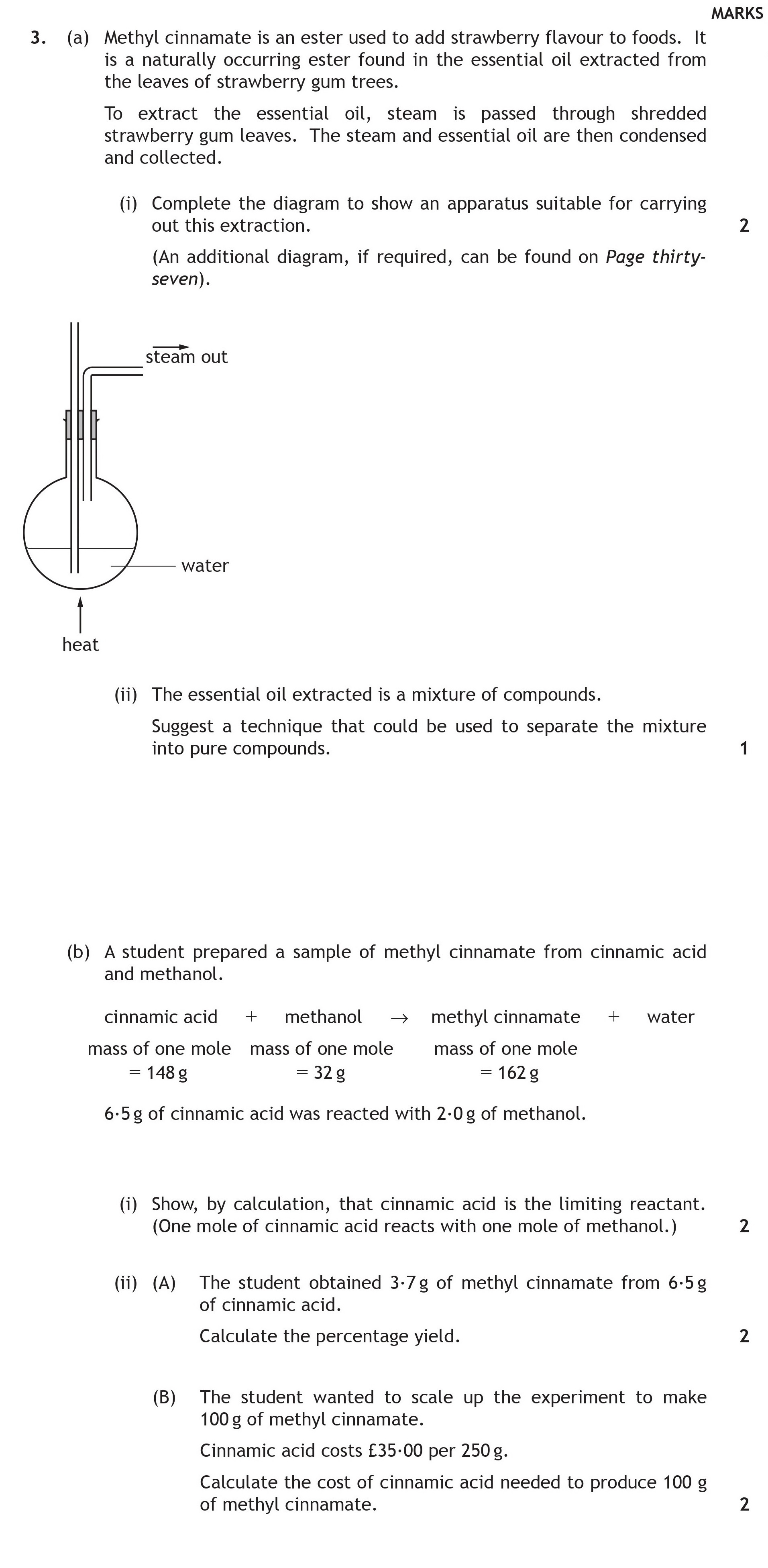 Methyl-cinnamate-is-an-ester-used-to-add-strawberry-flavour-to-foods-Scottish Highers Chemistry-Question 3-2015.png