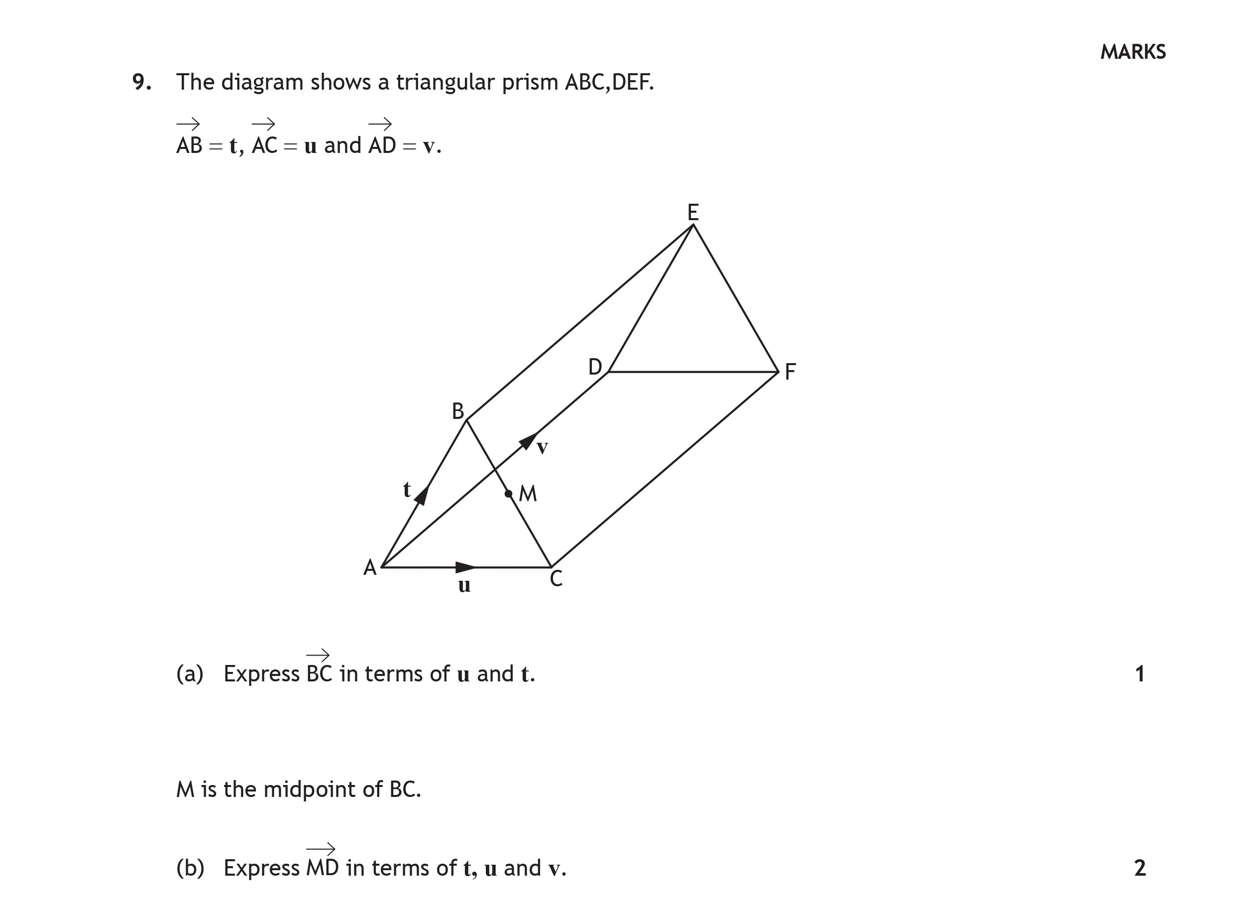 The-diagram-shows-a-triangular-prism-ABC,-DEF-Scottish Highers Maths-Question 9-2018.png