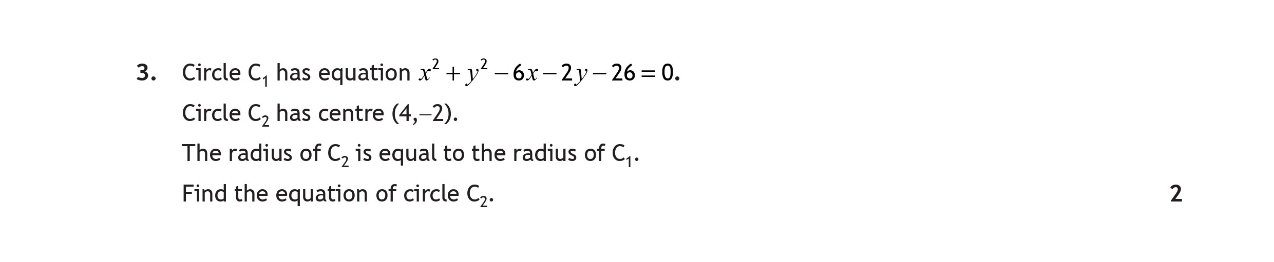 Circle-$C_1$-has-equation-$x^2-+-y^2---6x---2y---26-=-0$-Scottish Highers Maths-Question 3-2019.png