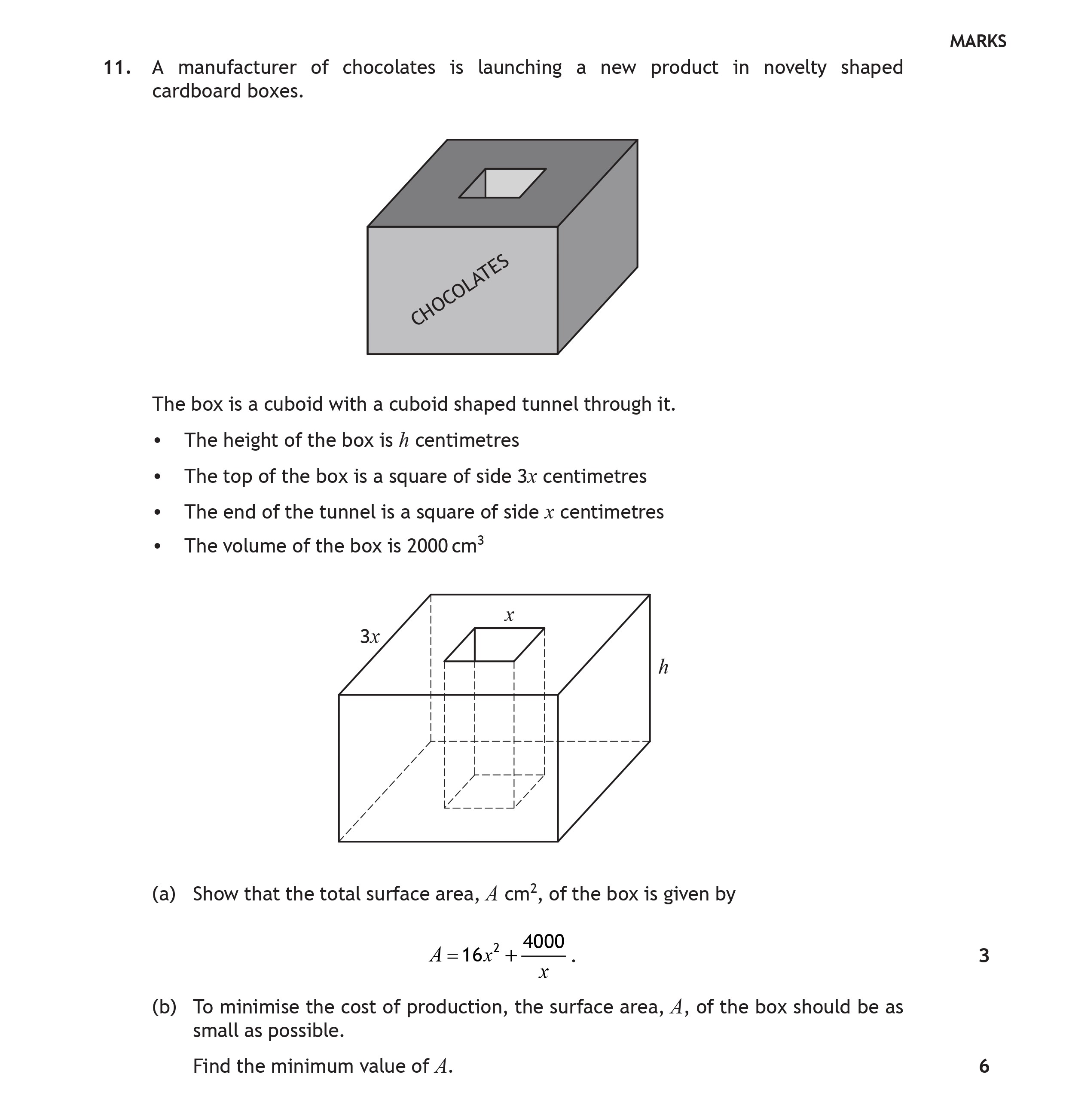 A-manufacturer-of-chocolates-is-launching-a-new-product-in-novelty-shaped-cardboard-boxes-Scottish Highers Maths-Question 11-2019.png