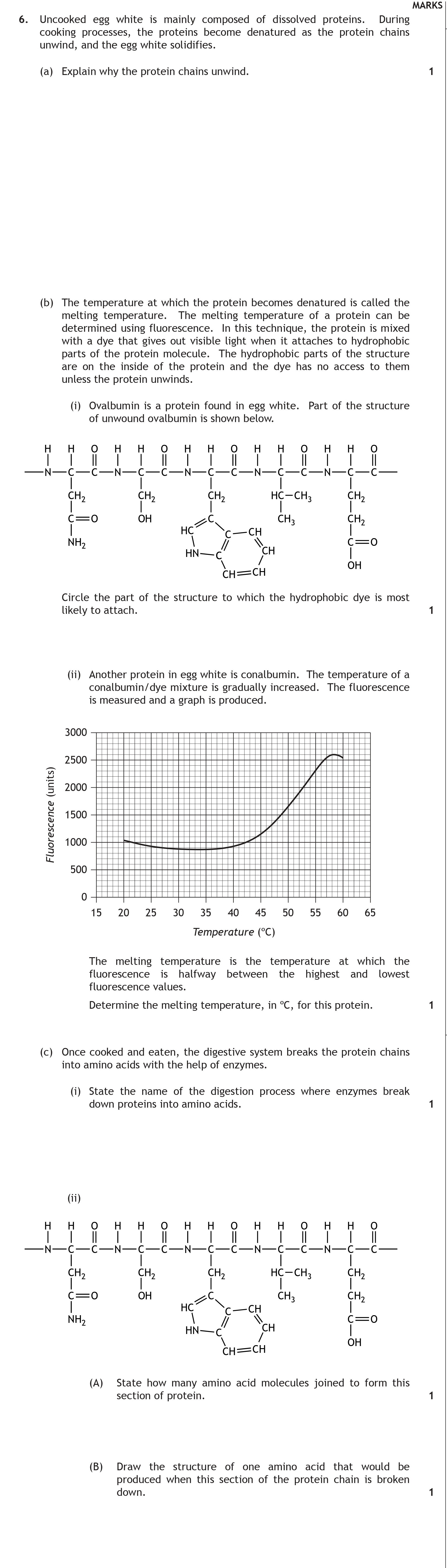 Uncooked-egg-white-is-mainly-composed-of-dissolved-proteins-Scottish Highers Chemistry-Question 6-2015.png