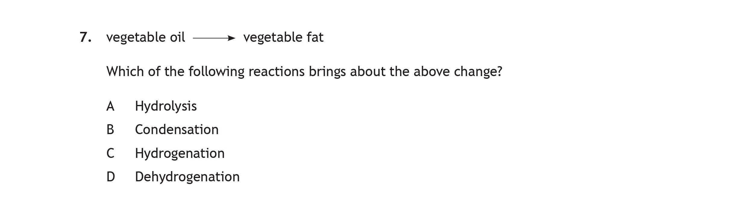vegetable-oil-⟶-vegetable-fat--Which-of-the-following-reactions-brings-about-the-above-change?--A-Scottish Highers Chemistry-Question 7-2016.png