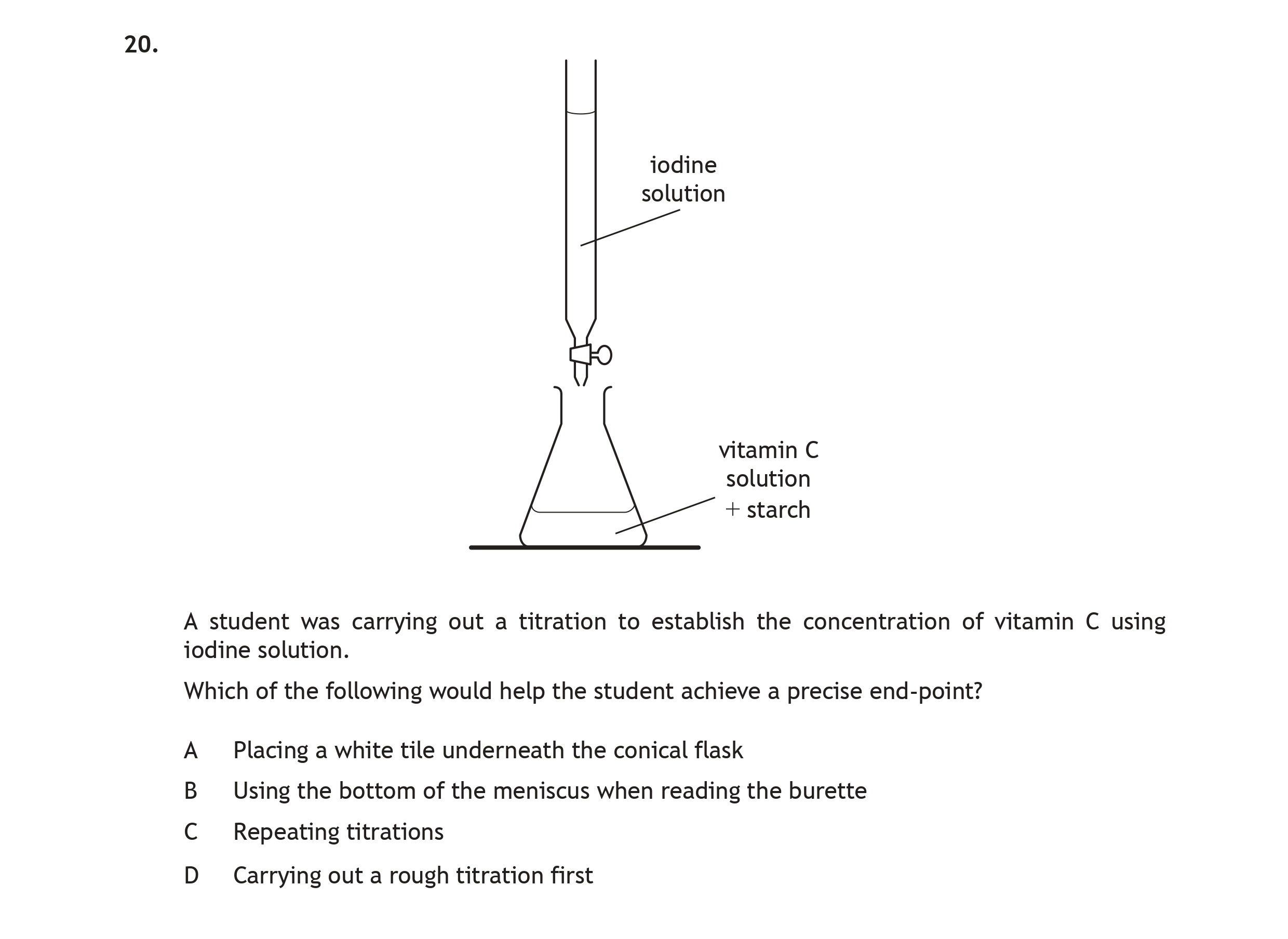 A-student-was-carrying-out-a-titration-to-establish-the-concentration-of-vitamin-C-using-iodine-solution-Scottish Highers Chemistry-Question 20-2016.png