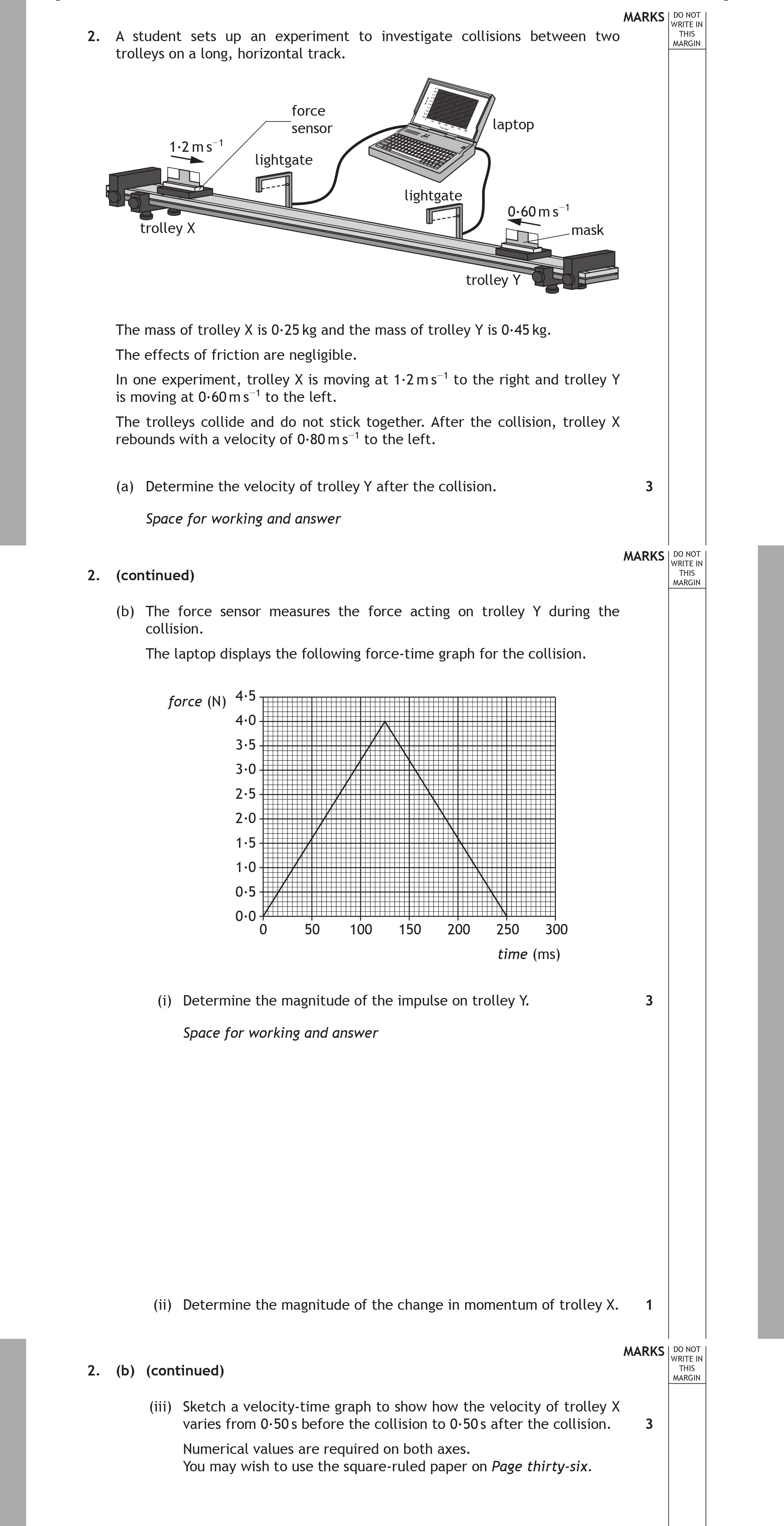 A-student-sets-up-an-experiment-to-investigate-collisions-between-two-trolleys-on-a-long,-horizontal-track-Scottish Highers Physics-Question 2-2015.png