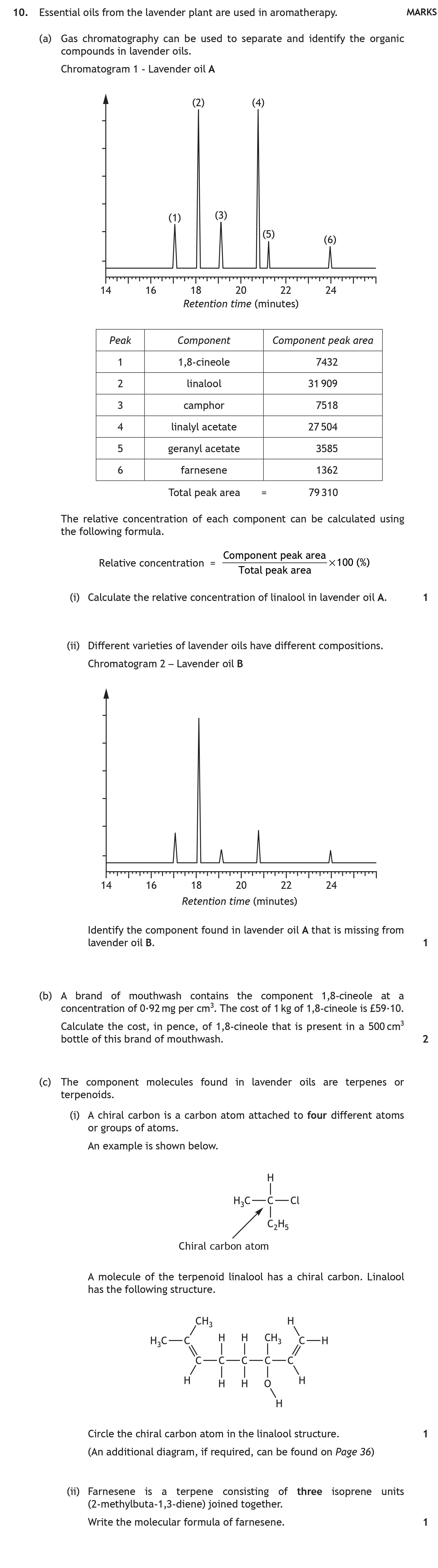 Essential-oils-from-the-lavender-plant-are-used-in-aromatherapy-Scottish Highers Chemistry-Question 10-2017.png