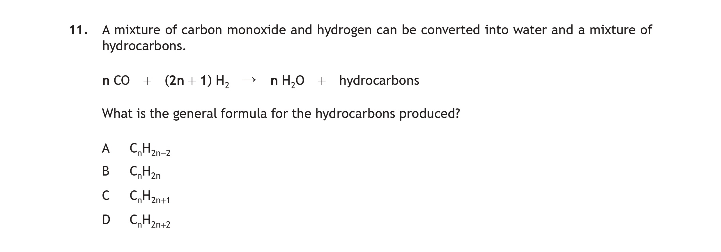 A-mixture-of-carbon-monoxide-and-hydrogen-can-be-converted-into-water-and-a-mixture-of-hydrocarbons-Scottish Highers Chemistry-Question 11-2018.png