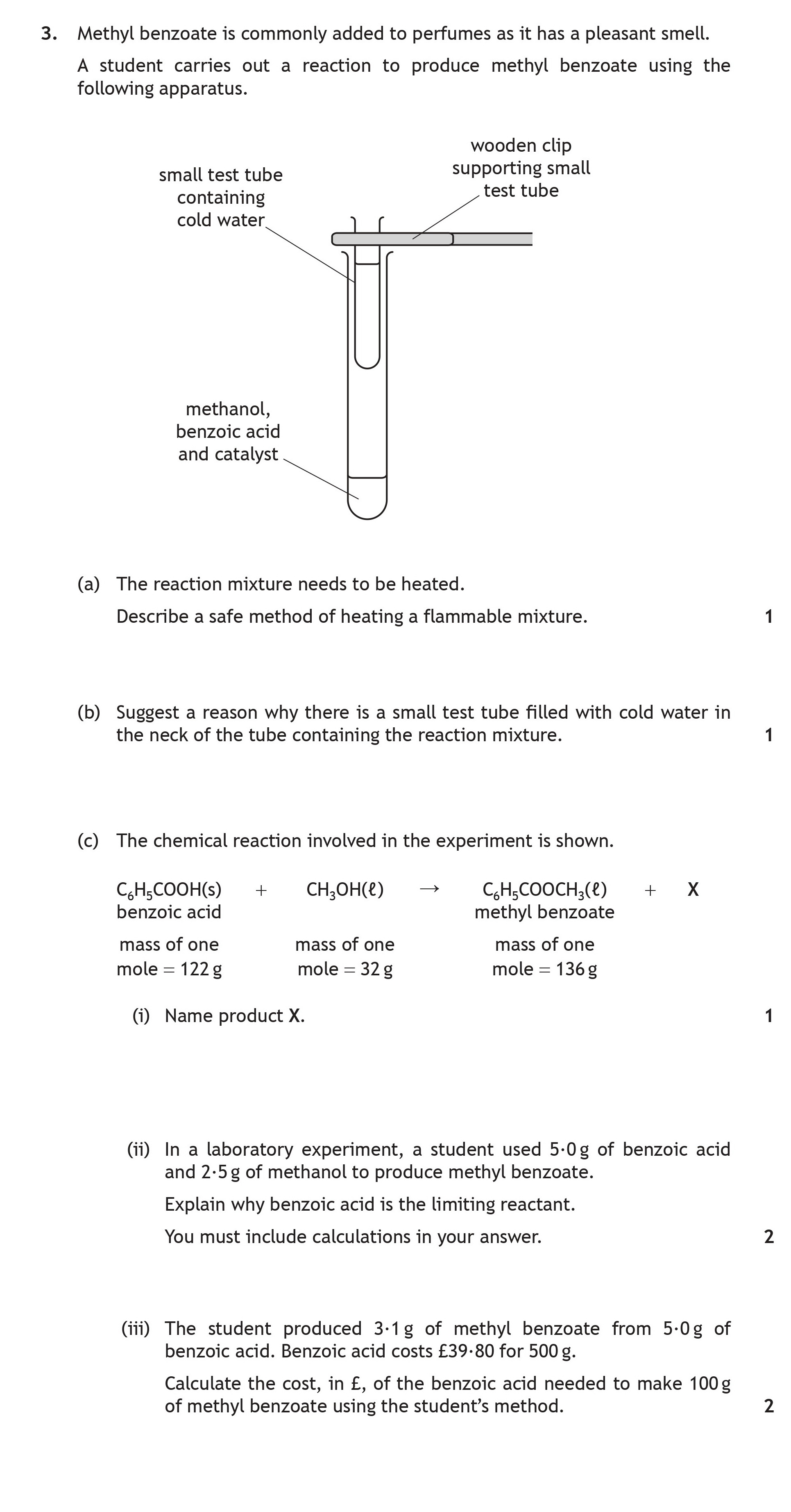 Methyl-benzoate-is-commonly-added-to-perfumes-as-it-has-a-pleasant-smell-Scottish Highers Chemistry-Question 3-2018.png