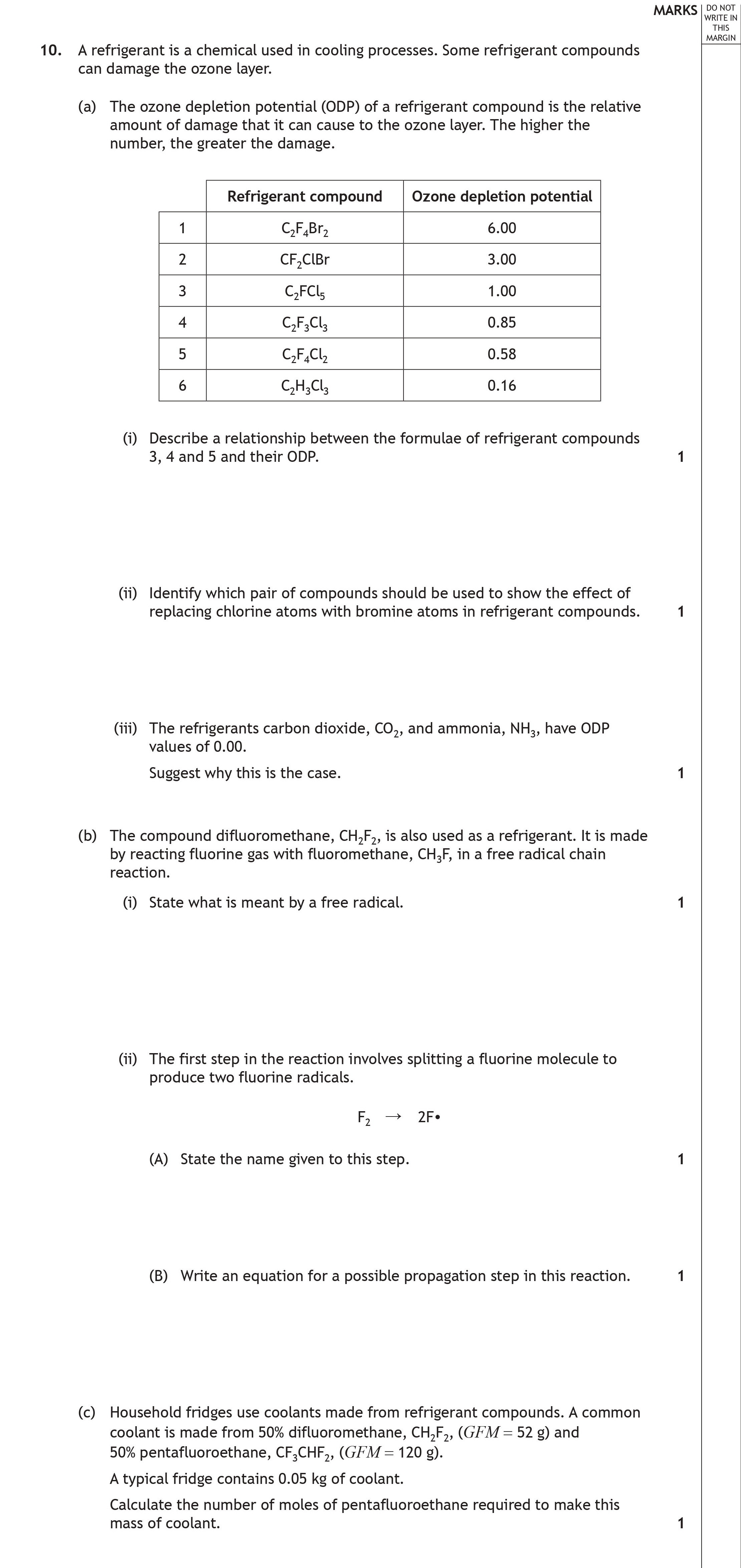 A-refrigerant-is-a-chemical-used-in-cooling-processes-Scottish Highers Chemistry-Question 10-2023.png