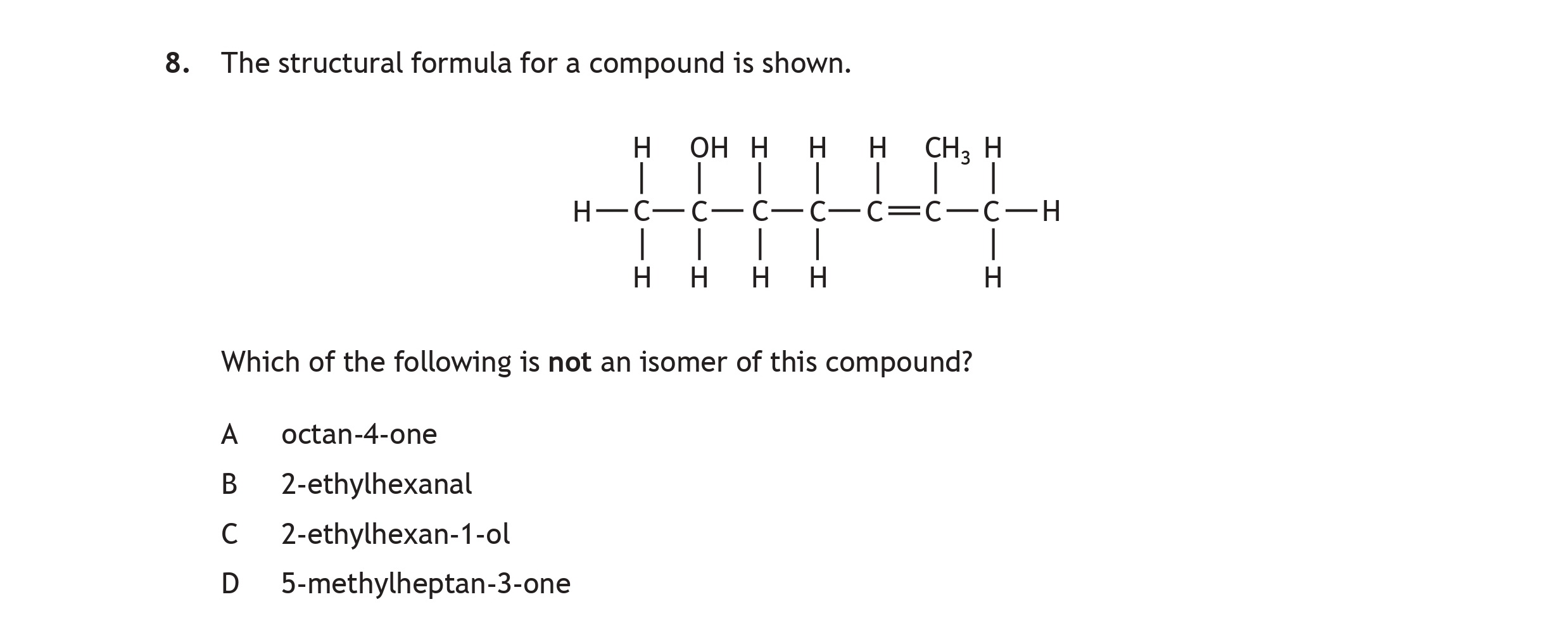 The-structural-formula-for-a-compound-is-shown-Scottish Highers Chemistry-Question 8-2022.png