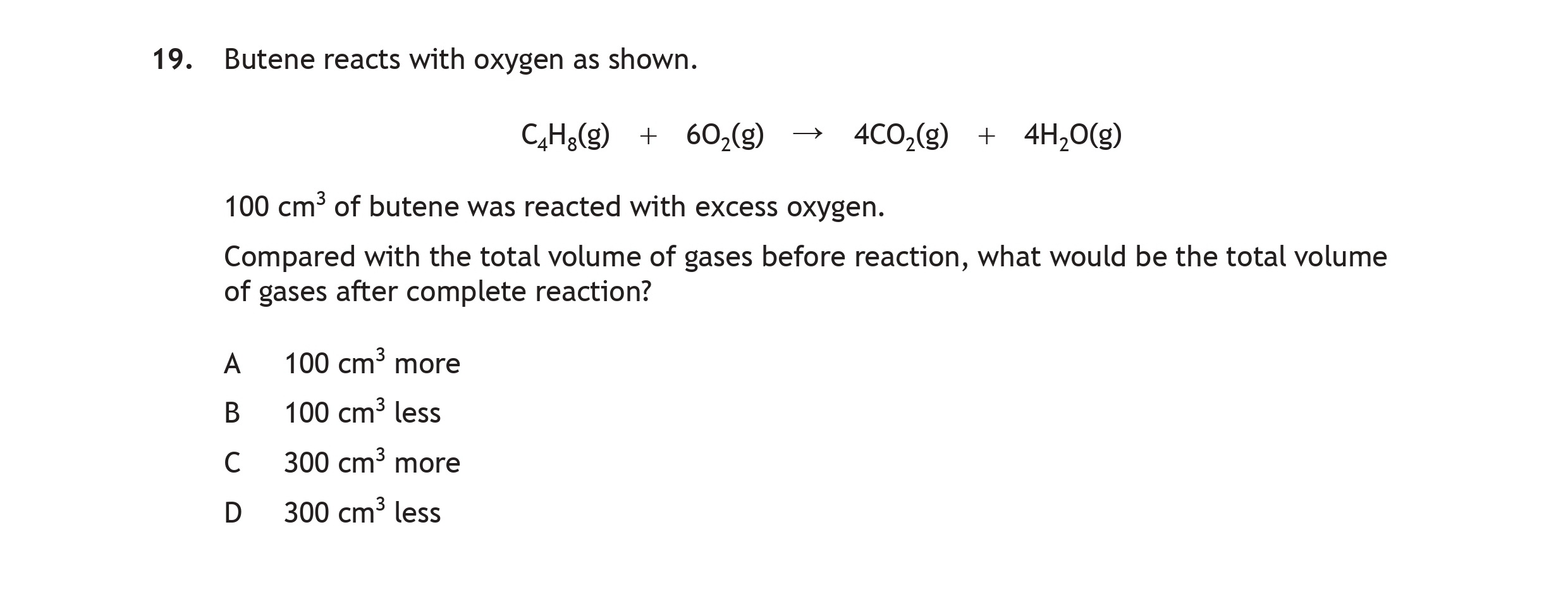Butene-reacts-with-oxygen-as-shown-Scottish Highers Chemistry-Question 19-2022.png