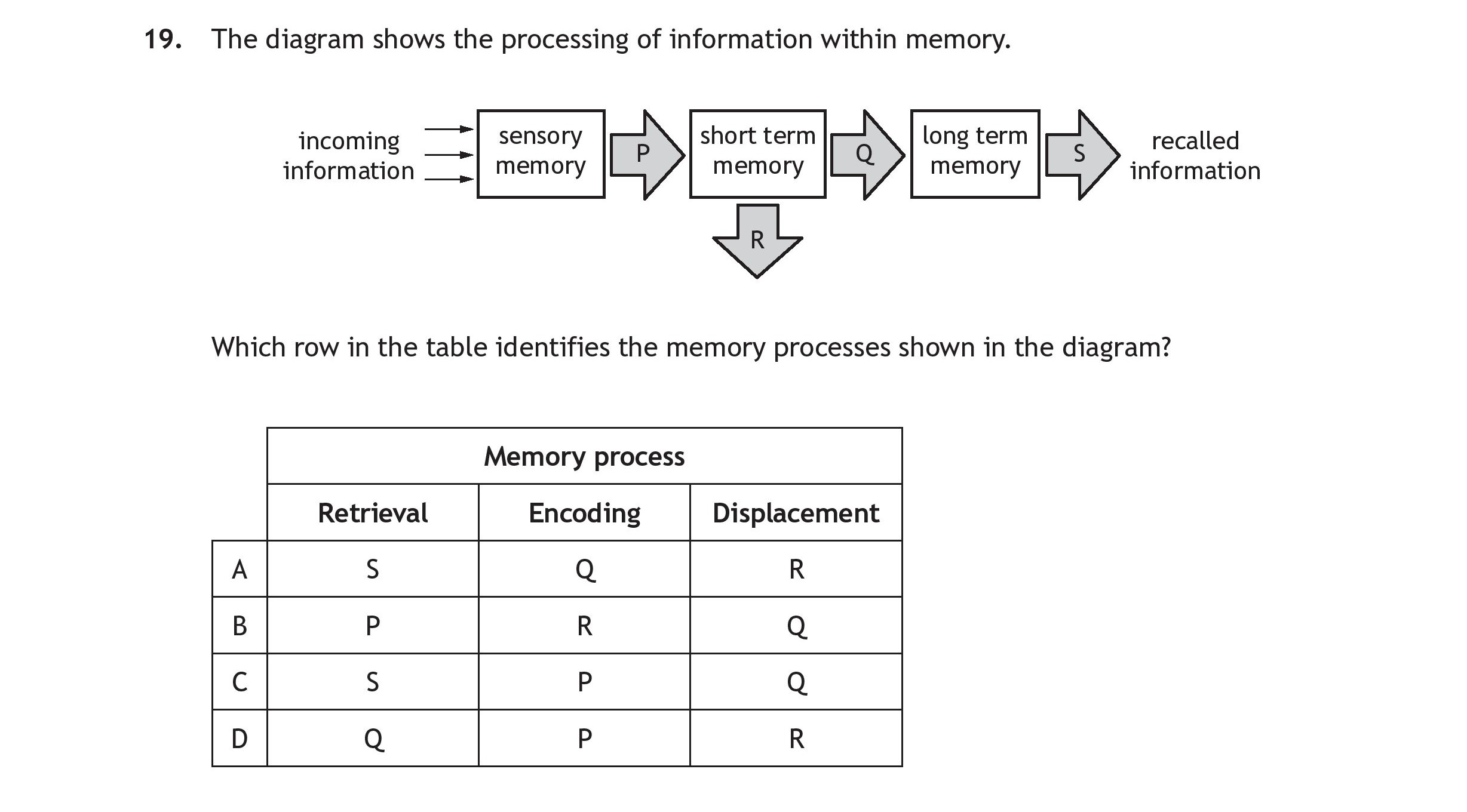 The-diagram-shows-the-processing-of-information-within-memory-Scottish Highers Human Biology-Question 19-2022.png