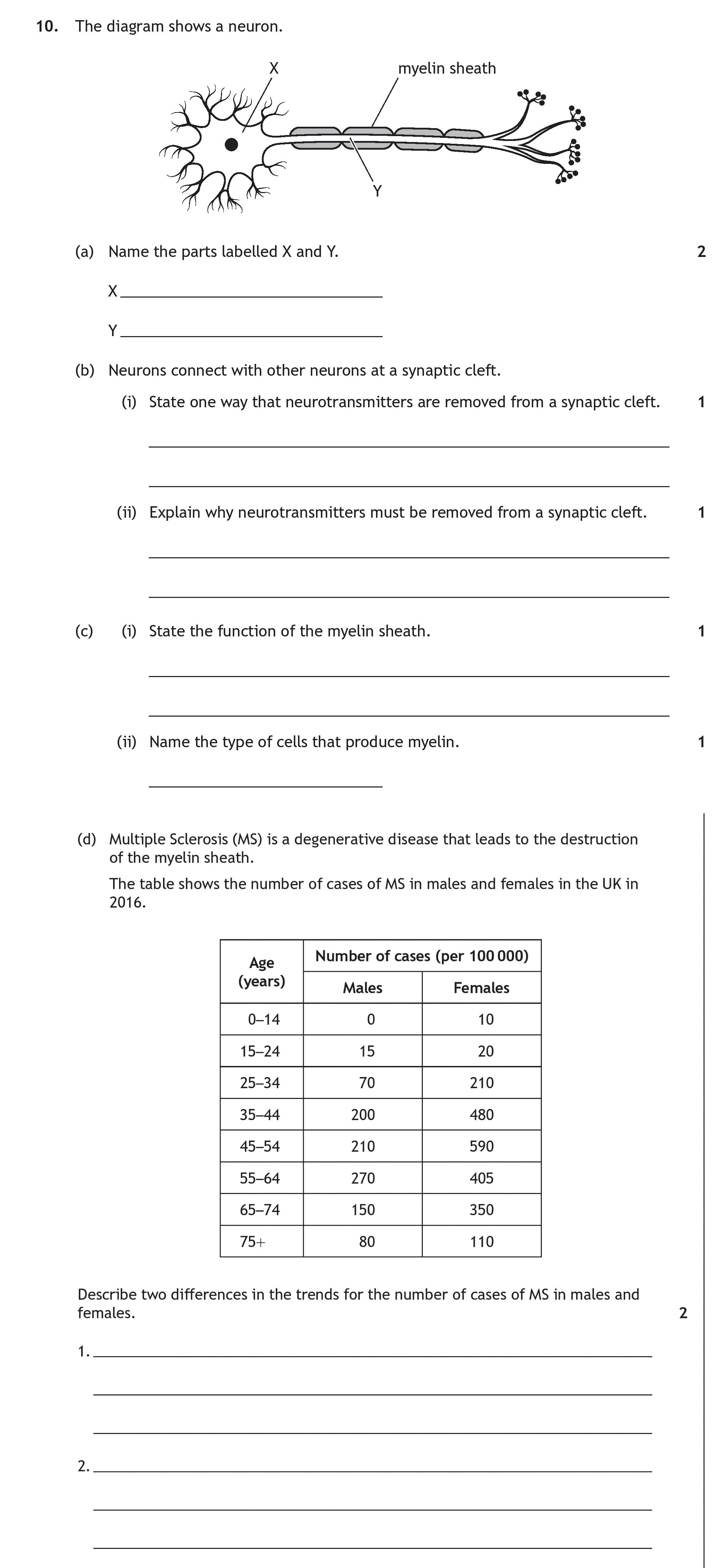 The-diagram-shows-a-neuron-Scottish Highers Human Biology-Question 10-2022.png