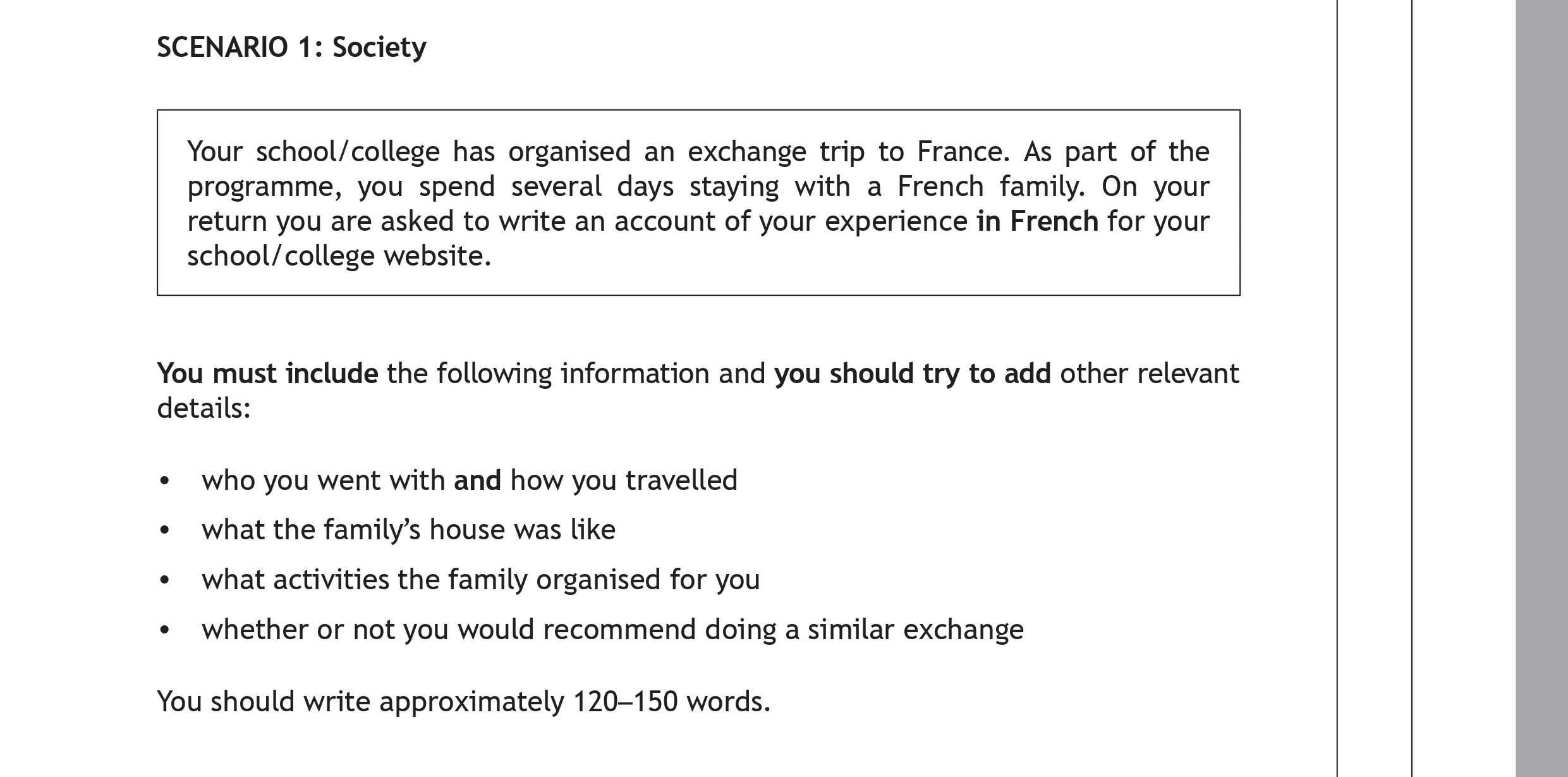 Your-school/college-has-organised-an-exchange-trip-to-France-Scottish Highers French-Question 1-2018.png