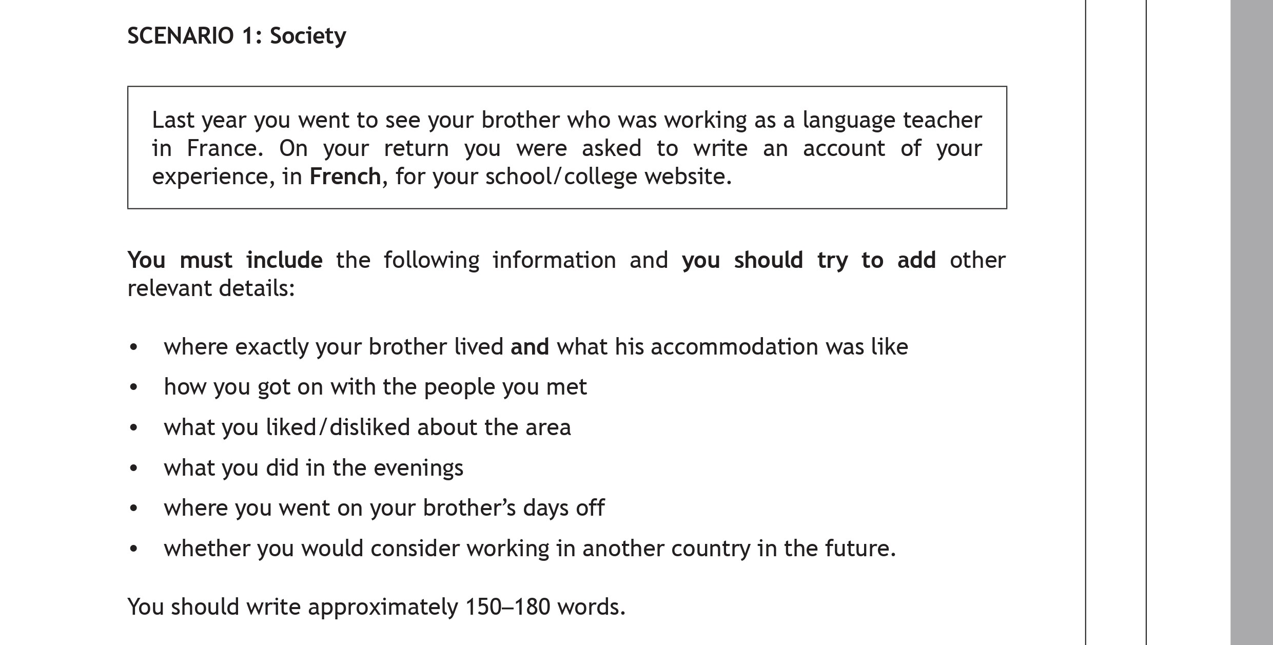 Last-year-you-went-to-see-your-brother-who-was-working-as-a-language-teacher-in-France-Scottish Highers French-Question 1-2023.png
