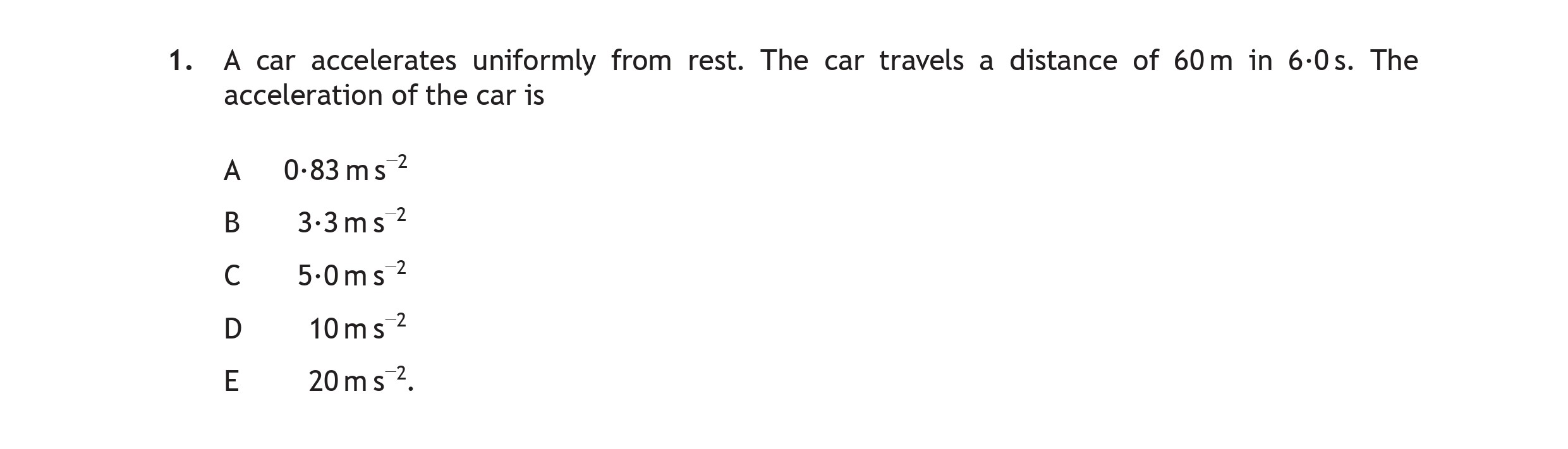 A-car-accelerates-uniformly-from-rest-Scottish Highers Physics-Question 1-2016.png