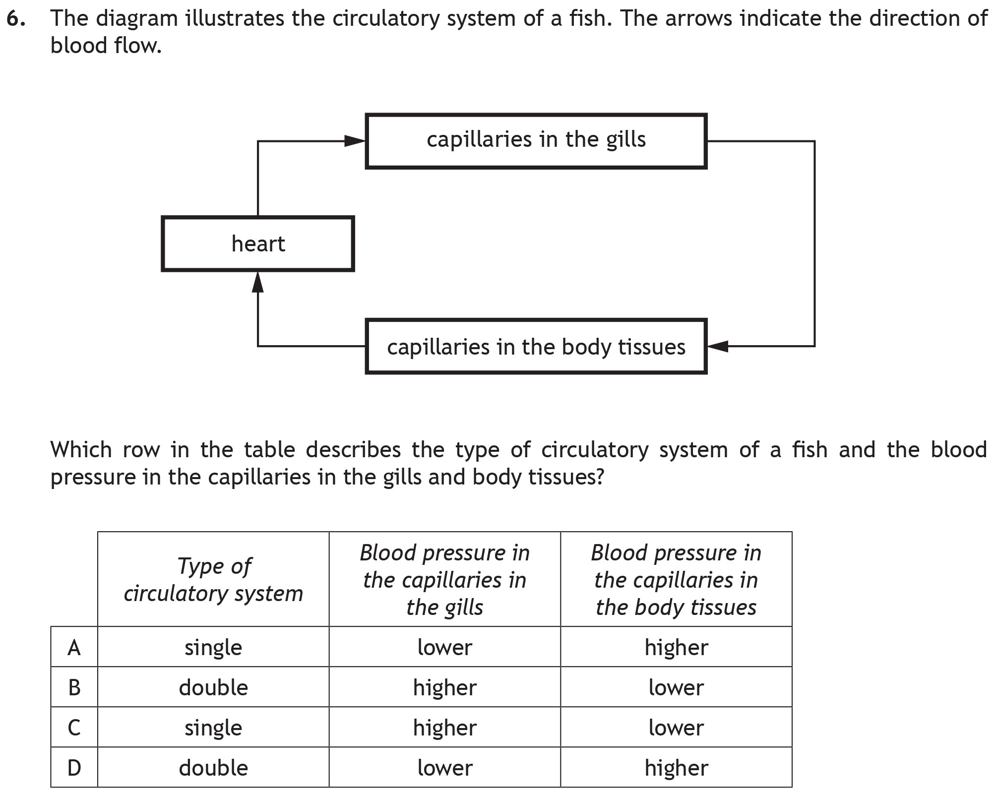 The-diagram-illustrates-the-circulatory-system-of-a-fish-Scottish Highers Biology-Question 6-2018.png